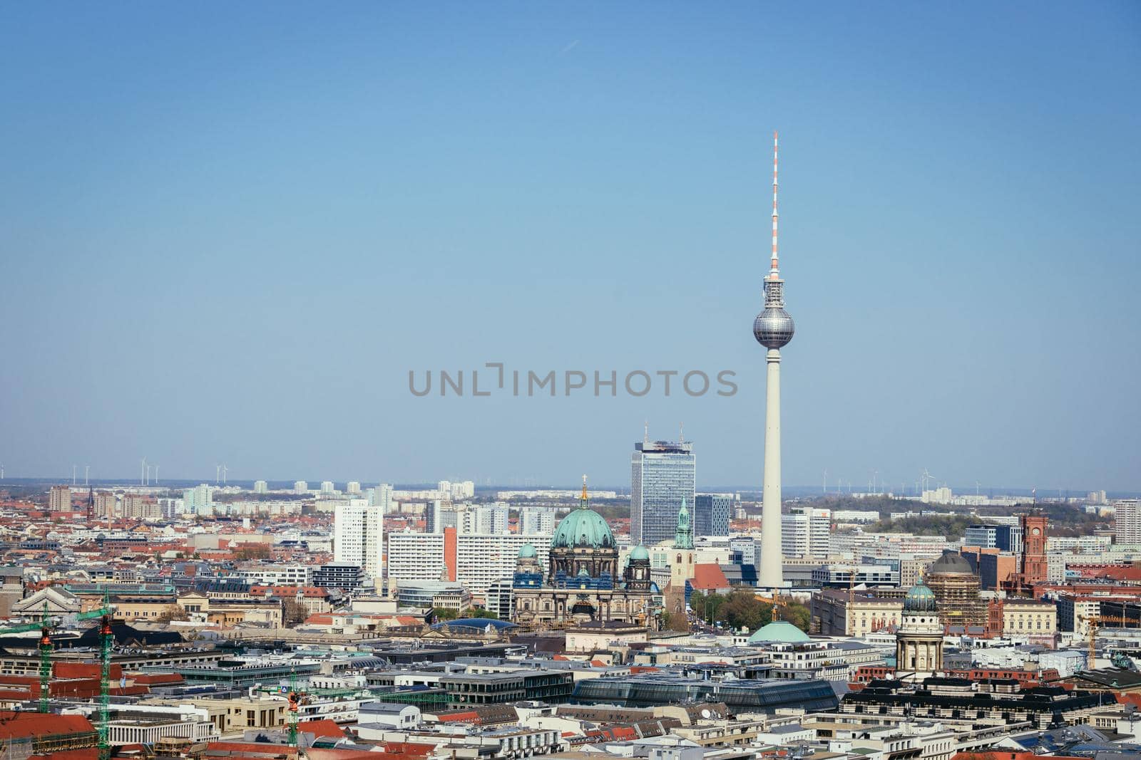 City of Berlin and, cathedral and famous TV tower, Germany