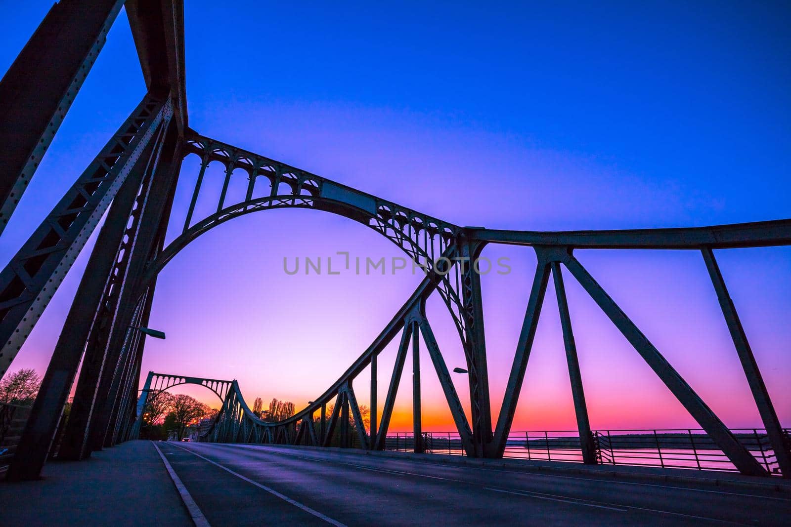 Glienicker Bridge in Berlin, colorful evening scenery by Daxenbichler