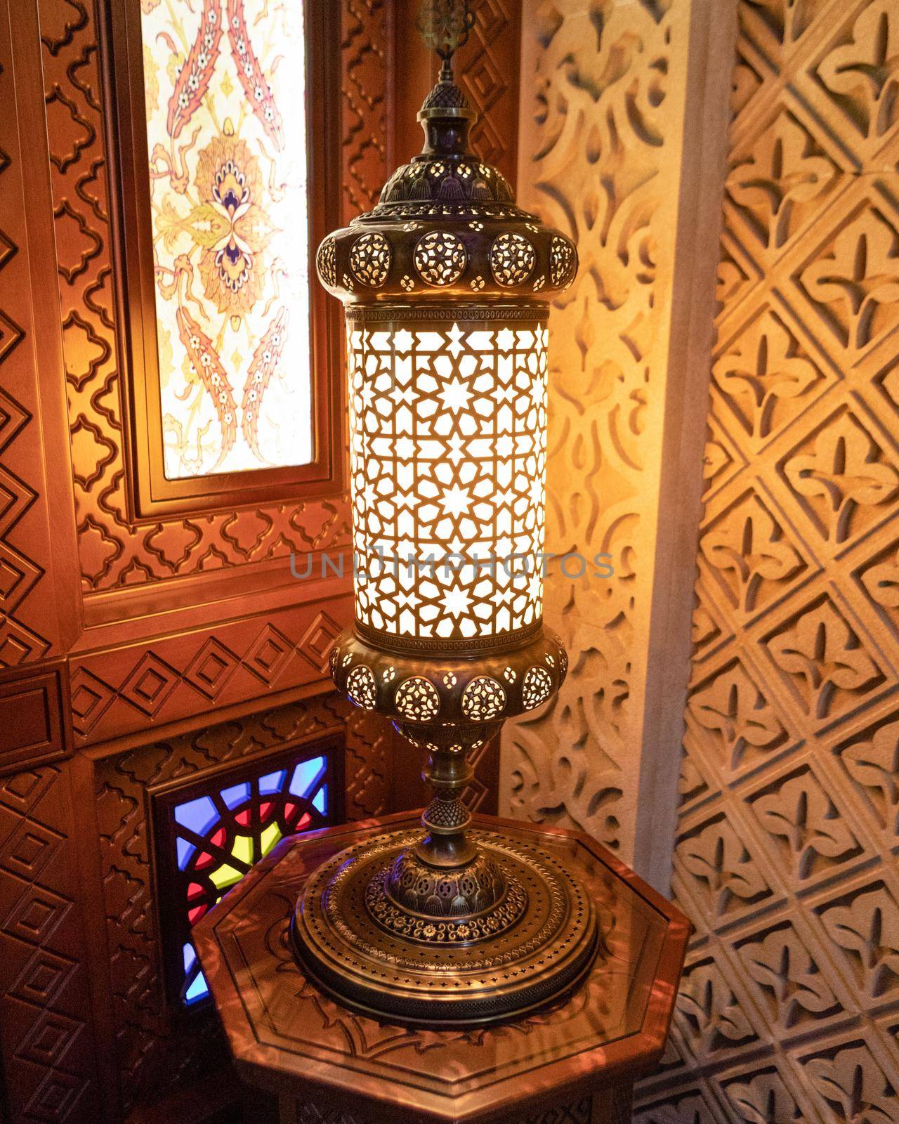 Arabic lantern in the interior, Ramadan background by ferhad