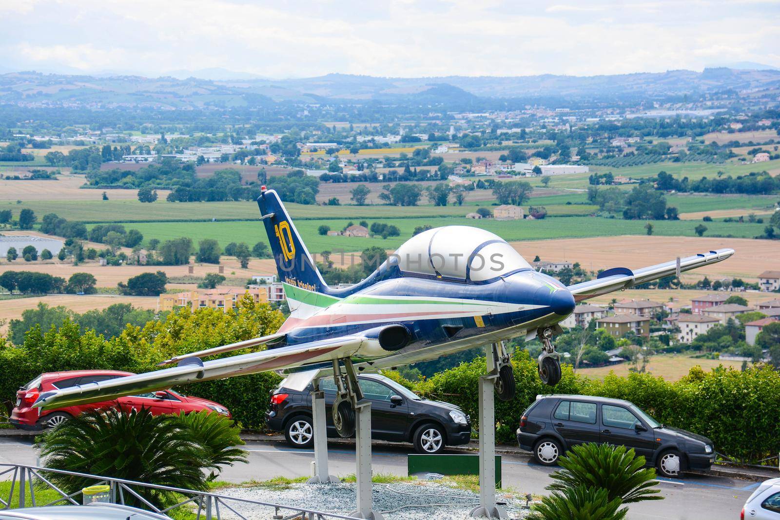 plane used by the Italian acrobatic team many years ago in free exposure

