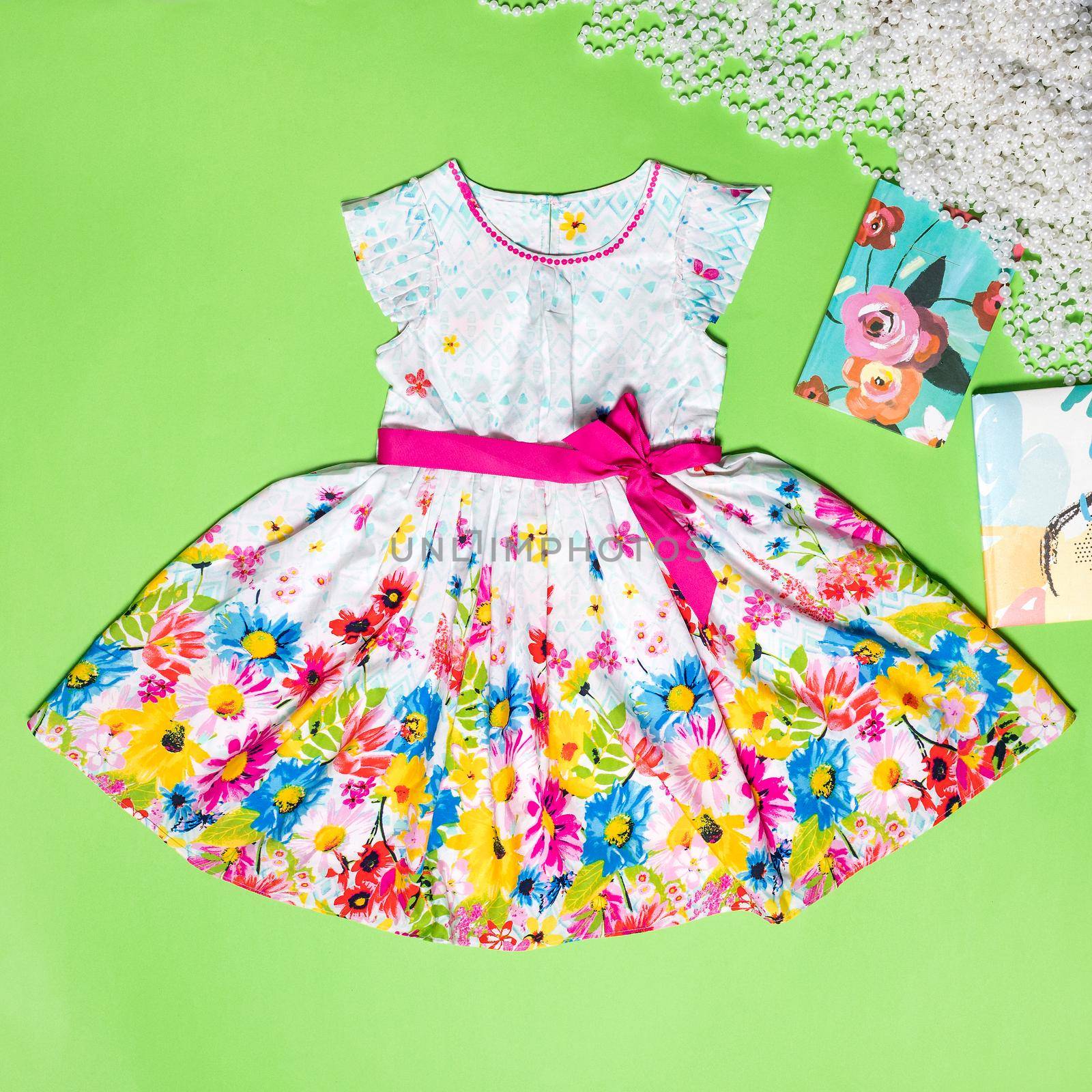 Summer Baby Girls Lace Layers Plaid Dress, Kids Princess Birthday Dresses Clothes top view