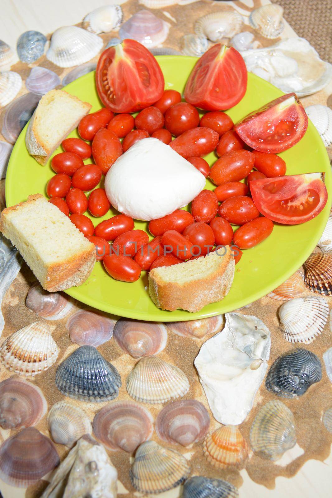 italian appetizer mozzarella cherry tomatoes oregano and oil, Italian original freshly picked tomatoes