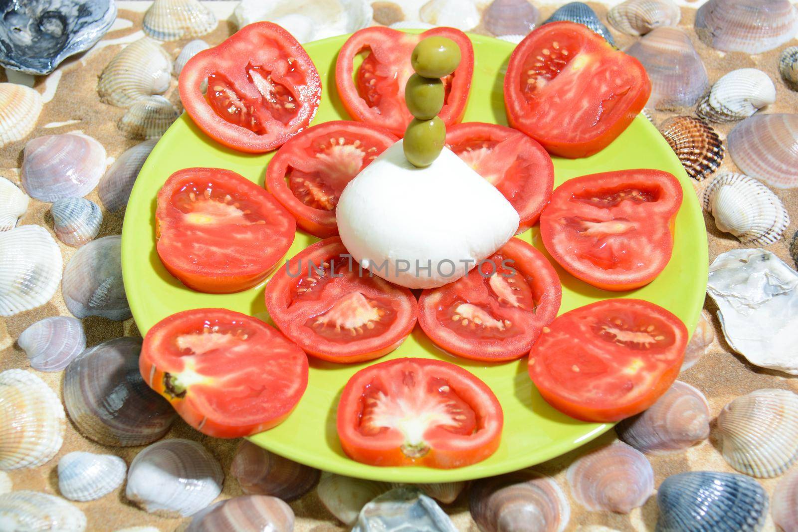 italian appetizer mozzarella cherry tomatoes oregano and oil, Italian original freshly picked tomatoes