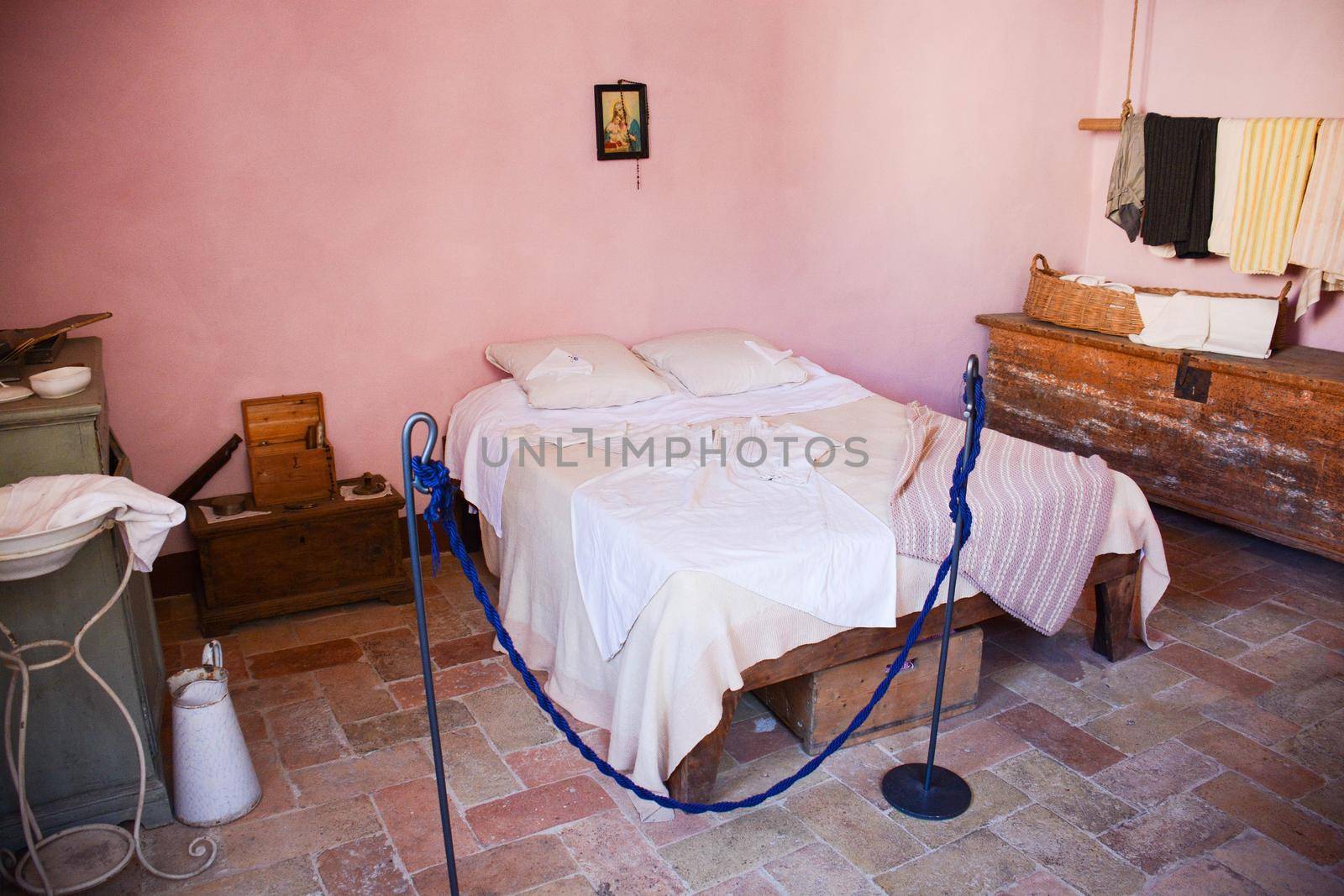 ancient bedroom from the 1800s of the master's coachman's family