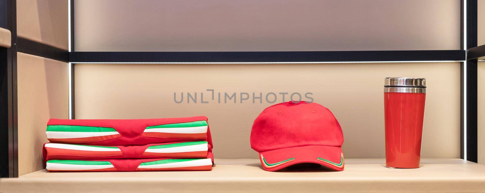 Red cup cap and t-shirt set isolated by ferhad