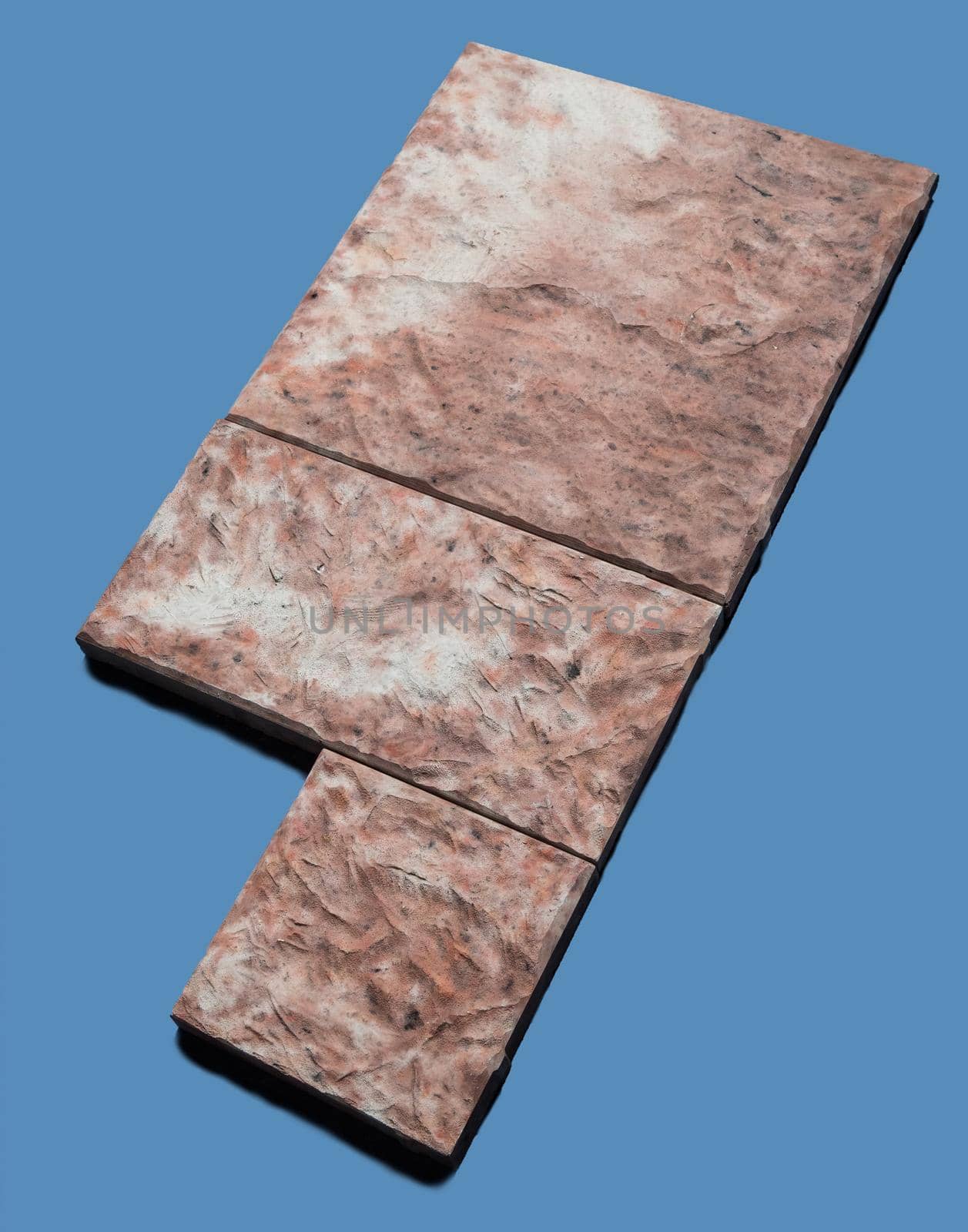 A sample of ground, wall stone shape on the unicolour background