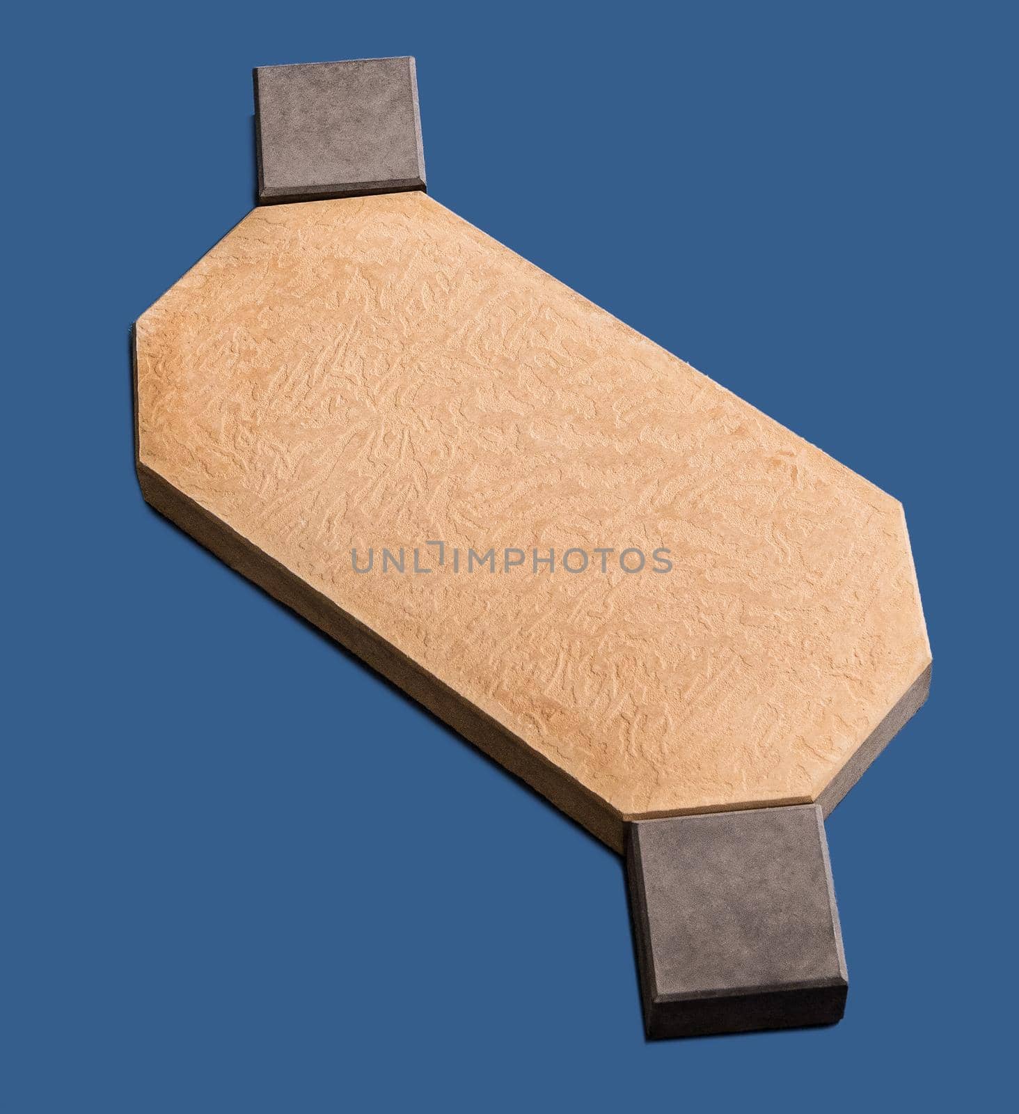 A sample of ground, wall stone shape on the unicolour background