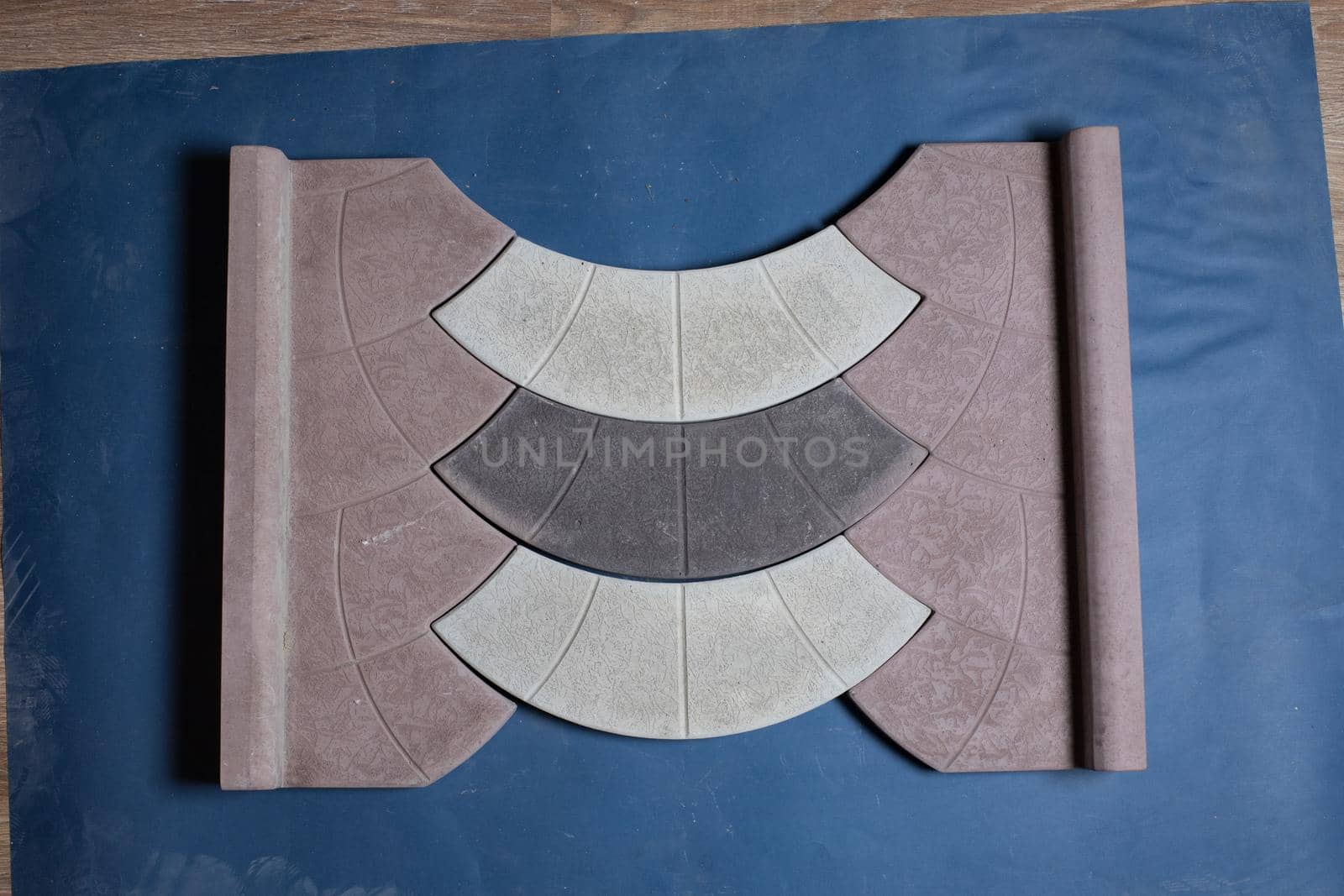 A sample of ground, wall stone shape on the unicolour background