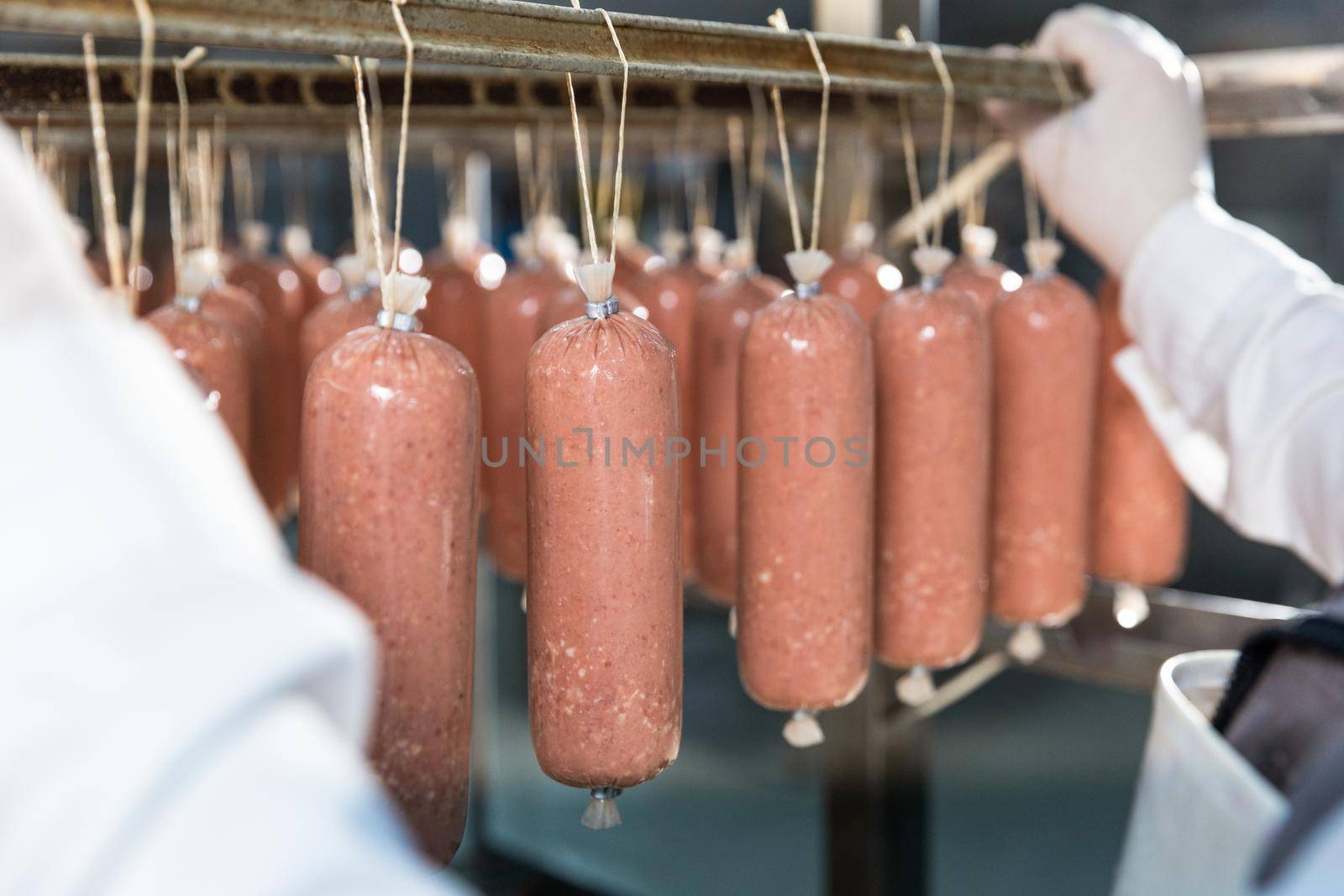 Making of Sausage, salami product, meat industry
