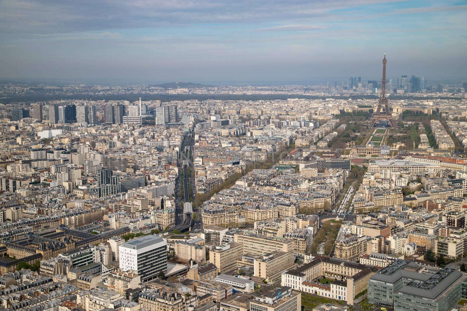 Aerial view from Tour Montparnasse at the city of Paris by reinerc