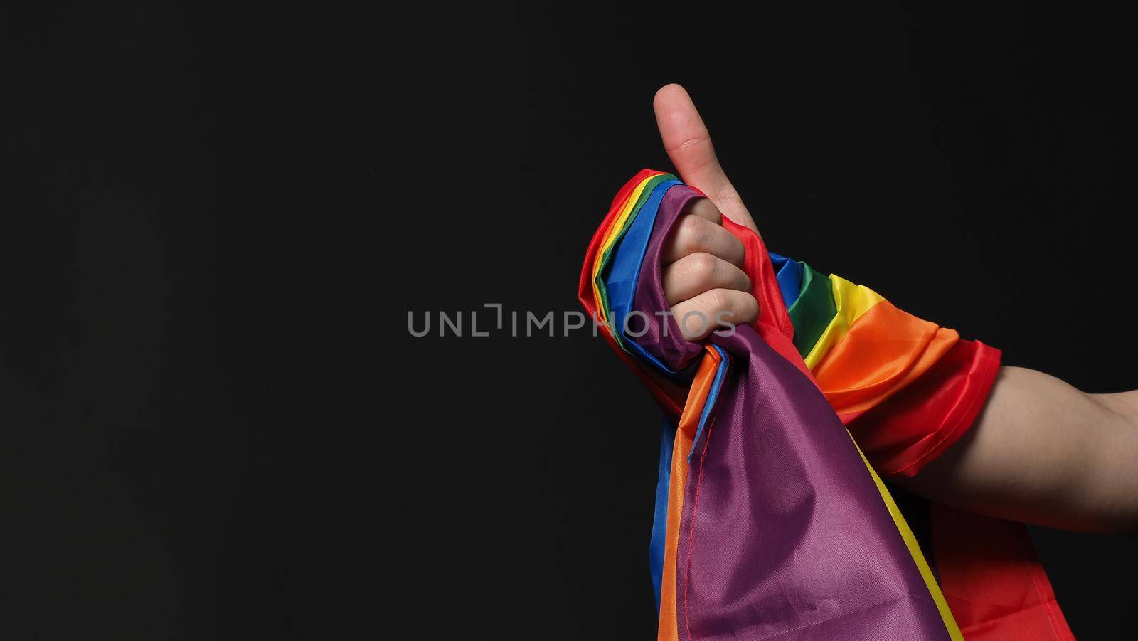 LGBTQ flag or Lesbian Gay Bi sexsual Transgender Queer or homosexsual pride by gnepphoto