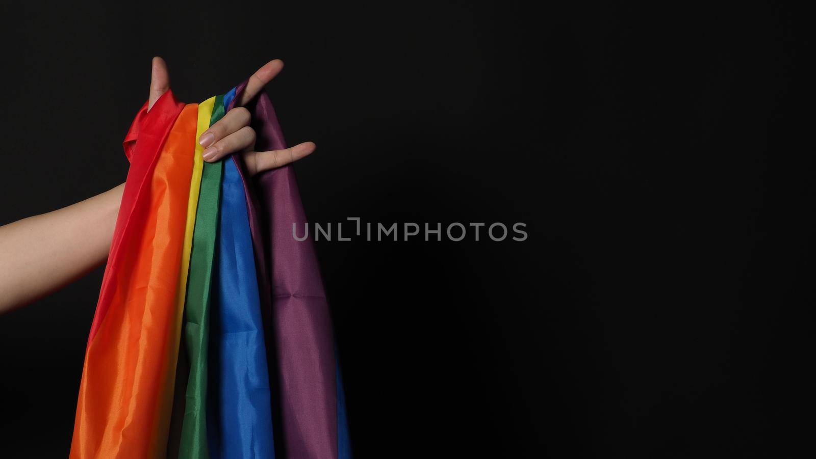 LGBTQ flag or Lesbian Gay Bi sexsual Transgender Queer or homosexsual pride by gnepphoto