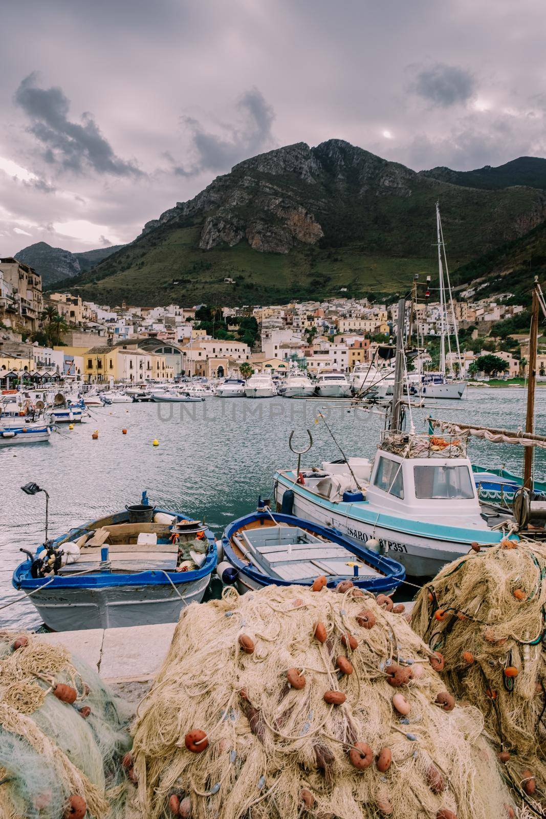 Sicily Italy Sicilian port of Castellammare del Golfo, amazing coastal village of Sicily island, province of Trapani, Italy by fokkebok