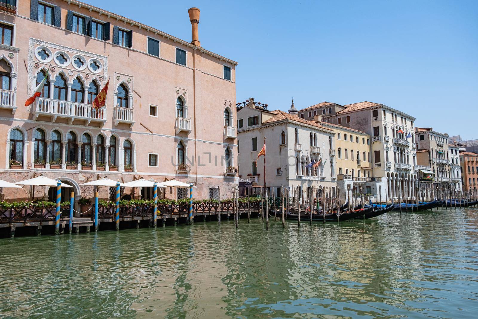 Beautiful venetian street in summer day, Italy Venice by fokkebok