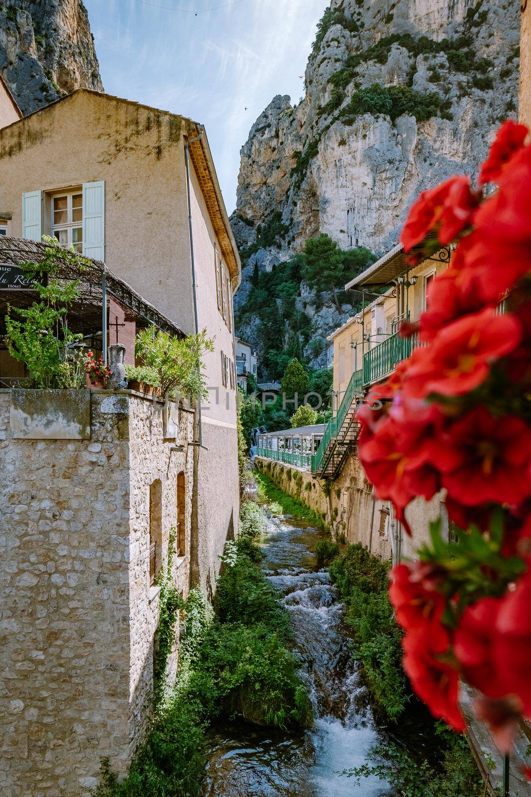 The Village of Moustiers-Sainte-Marie, Provence, France June 2020 by fokkebok