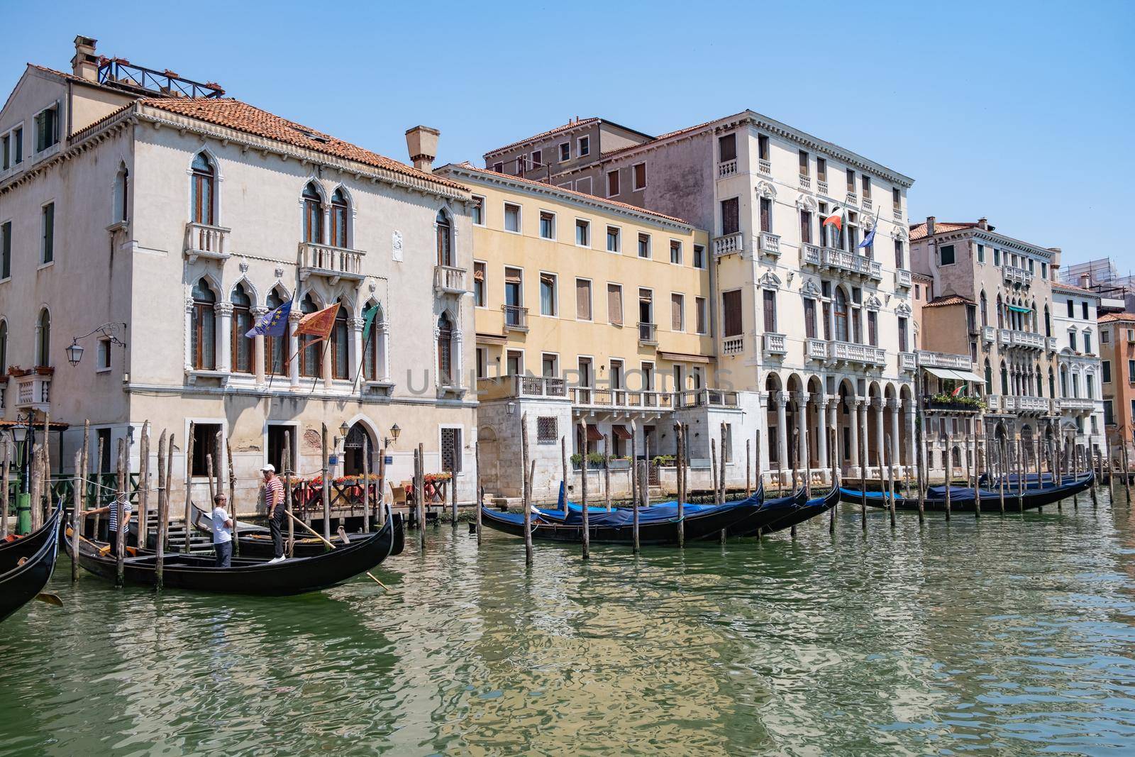 Beautiful venetian street in summer day, Italy Venice by fokkebok