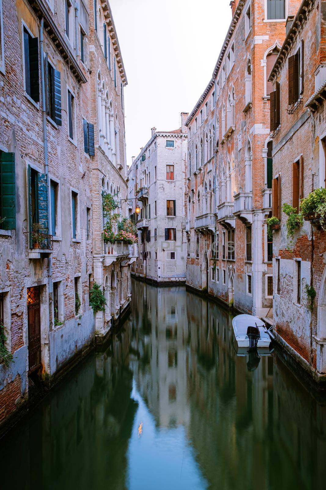 Beautiful venetian street in summer day, Italy Venice by fokkebok