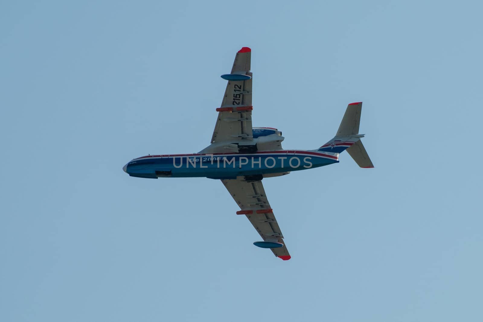 August 30, 2019. Zhukovsky, Russia. Multipurpose amphibious aircraft Beriev Be-200 Altair  at the International Aviation and Space Salon MAKS 2019.