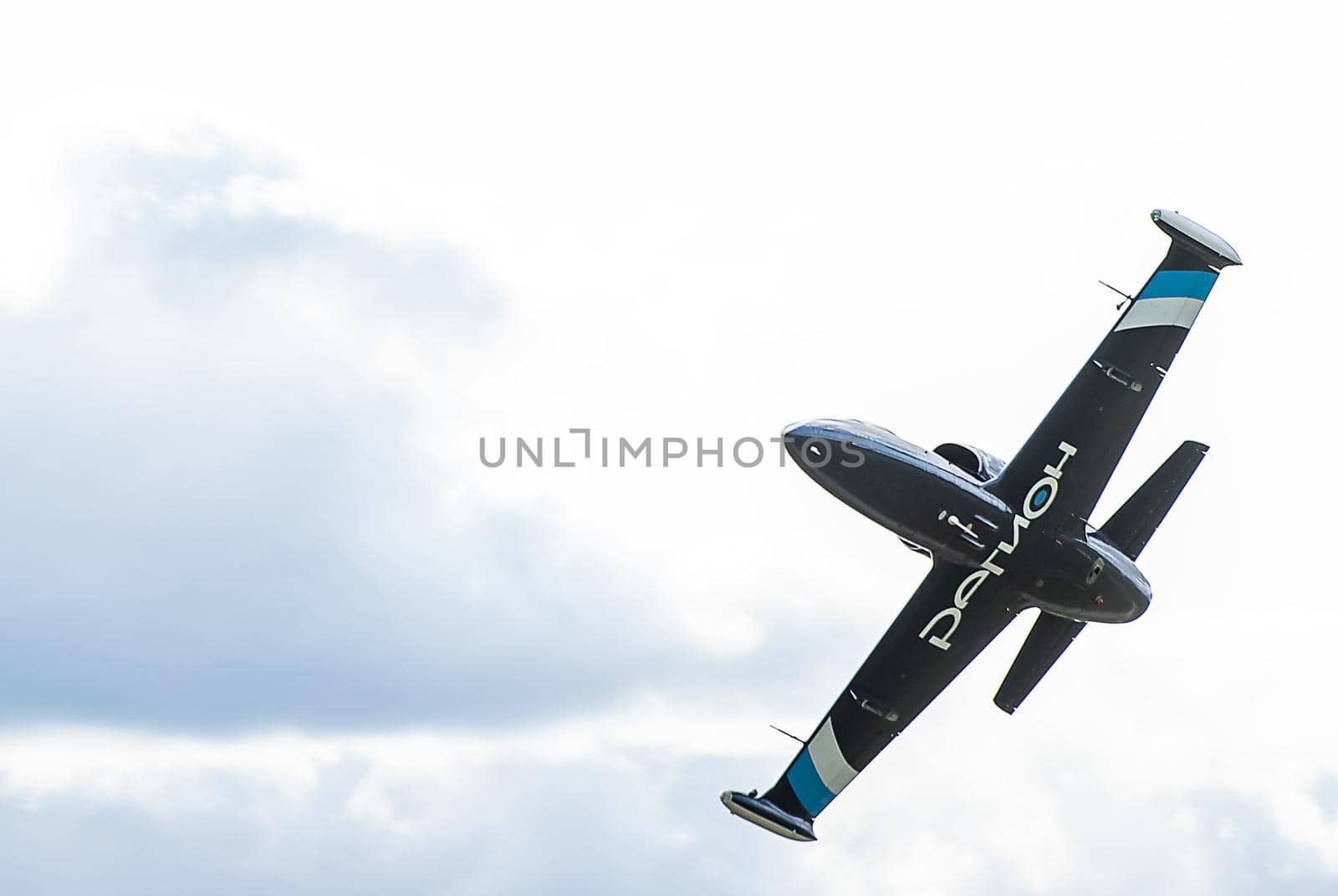 September 12, 2020, Kaluga region, Russia. The Aero L-39 Albatros training aircraft performs a training flight at the Oreshkovo airfield.