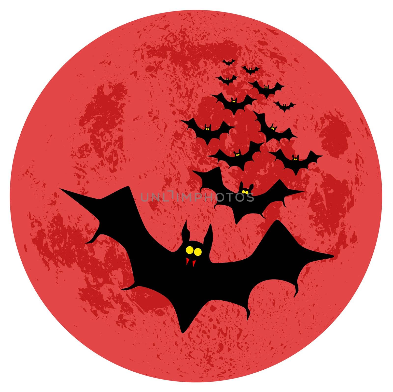 Vampire Bats Against The Red Moon by Bigalbaloo