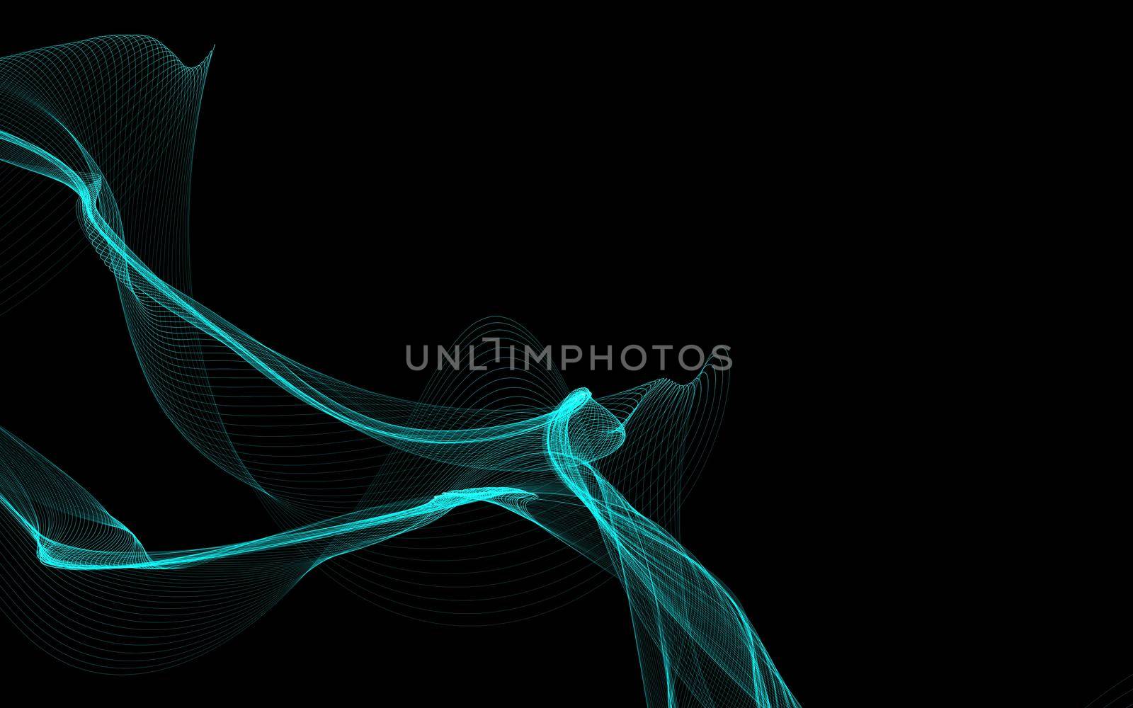 Dark abstract background with a glowing abstract waves by teerawit