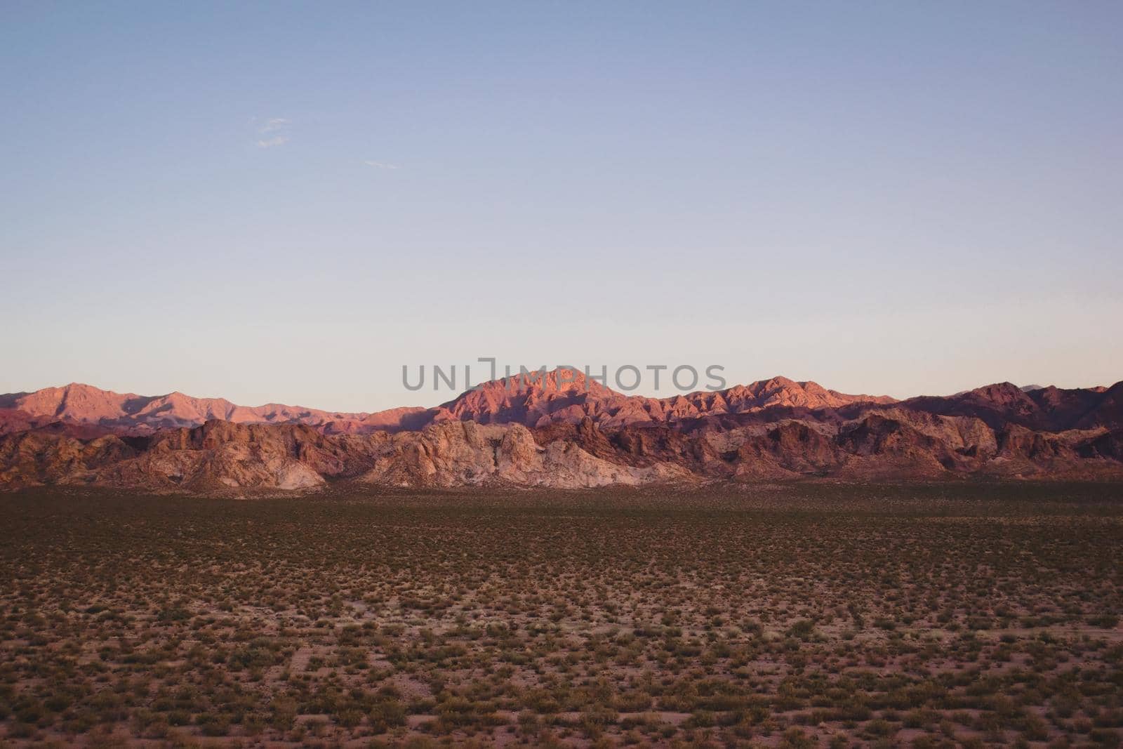 Arid rocky sierra at sunset near Uspallata, Mendoza, Argentina. by hernan_hyper