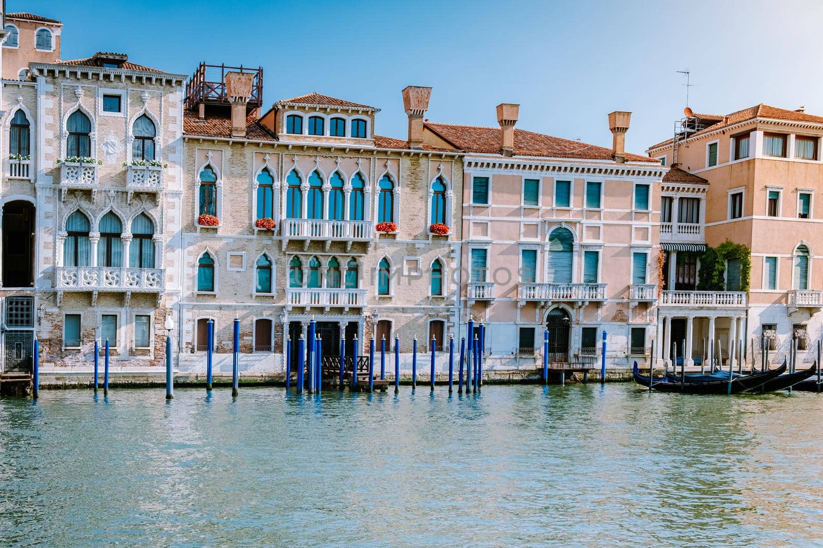 Beautiful venetian street in summer day, Italy Venice by fokkebok