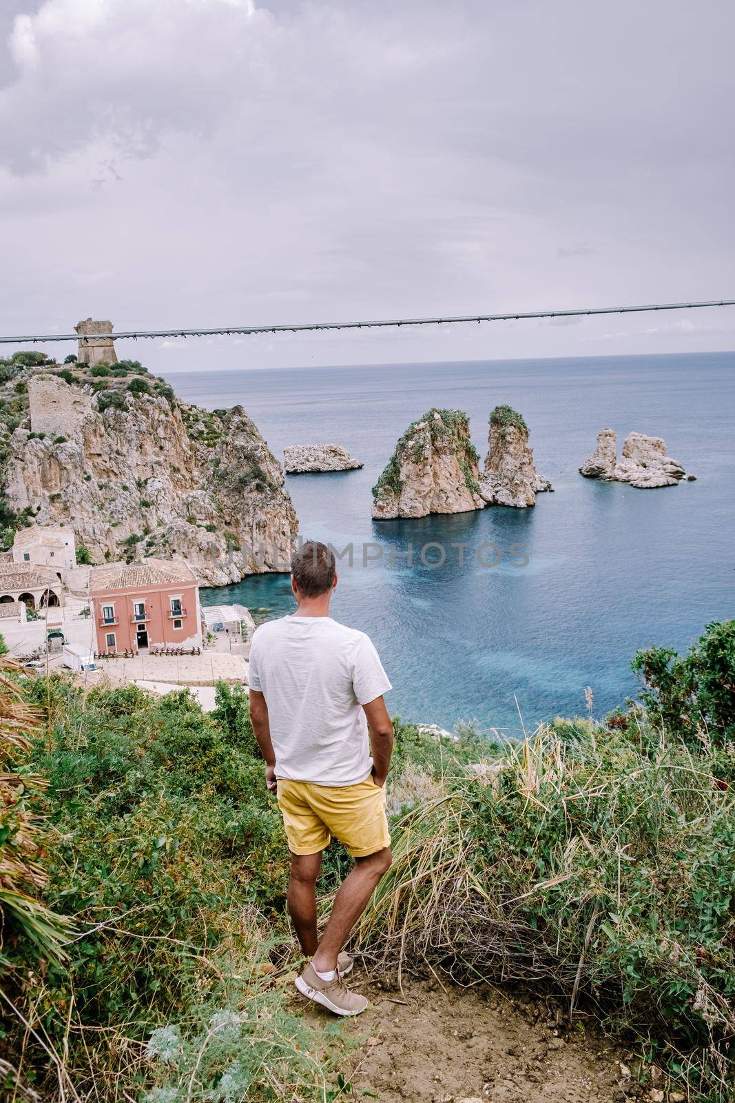 Scopello Beach in Sicily Italy Europe during summer vacation