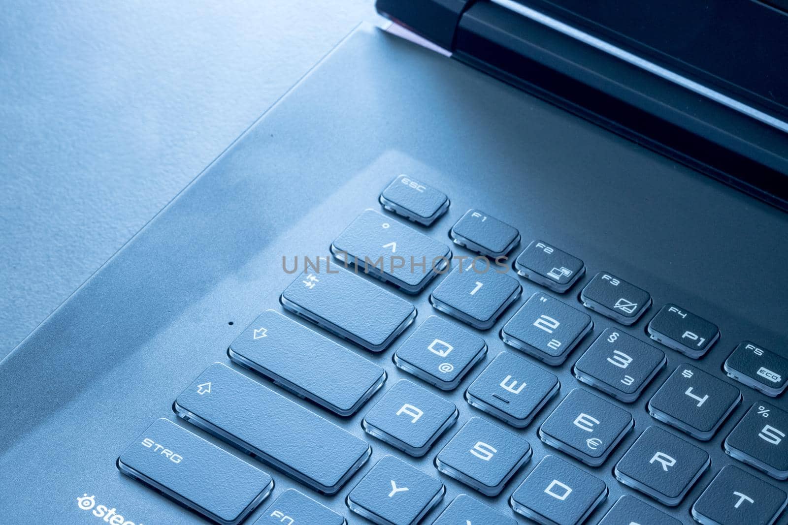 Closeup picture of a black laptop keyboard