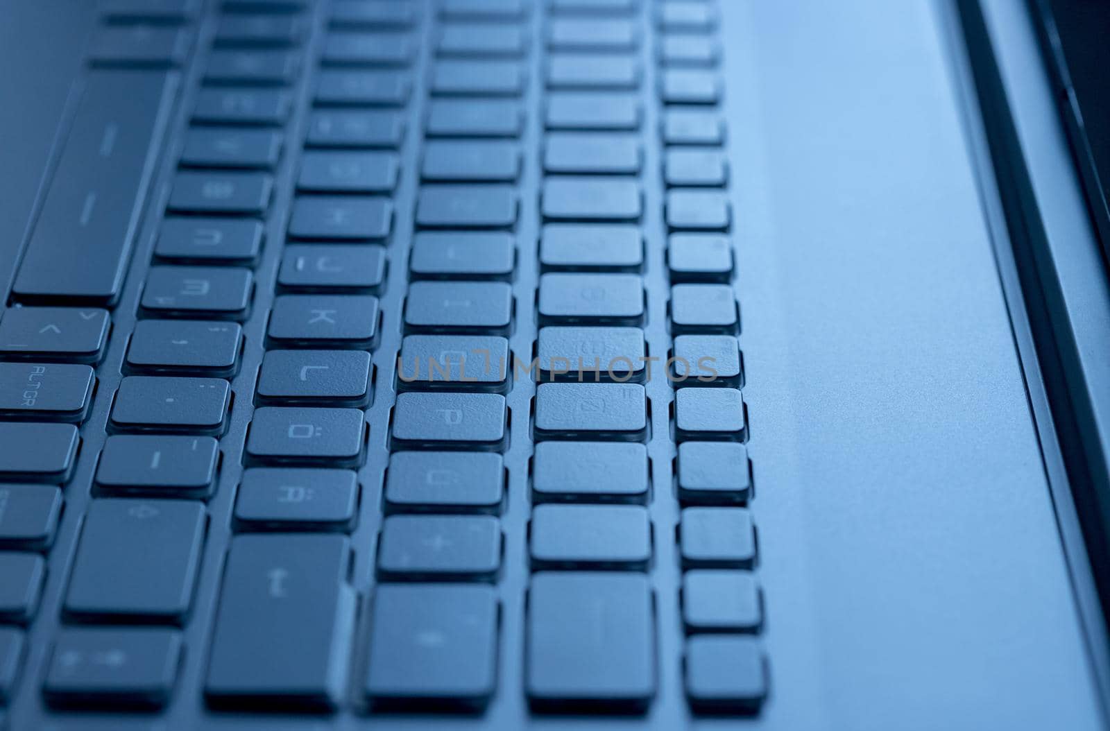 Closeup picture of a black laptop keyboard