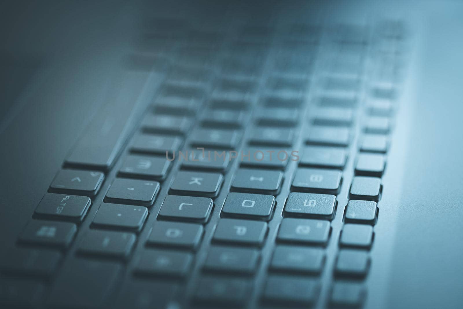 Closeup picture of a black laptop keyboard