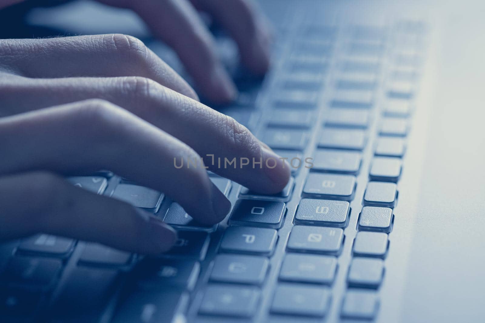 Closeup picture of a black laptop keyboard