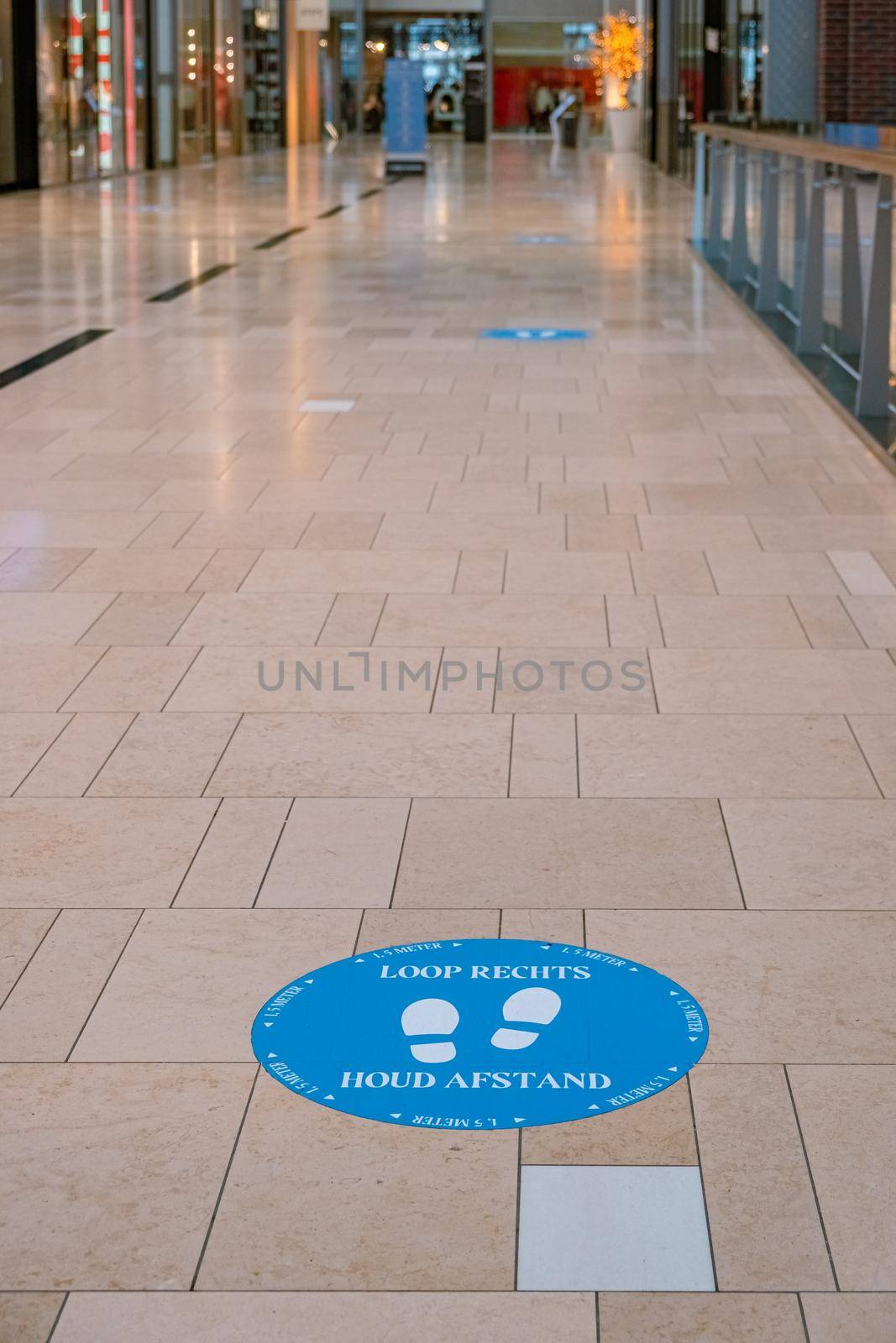 Utrecht, The Netherlands empty shopping mall during the lockdown in the Netherlands Hoog Catherijne shopping mall in the center of town by fokkebok