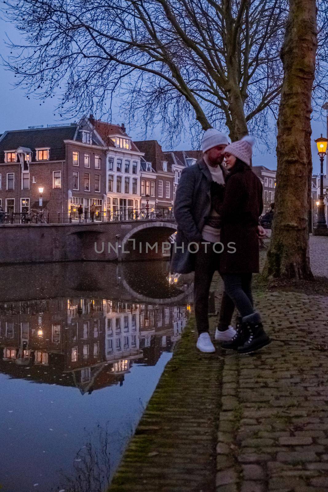 Traditional houses on the Oudegracht Old Canal in center of Utrecht, Netherlands Holland by fokkebok