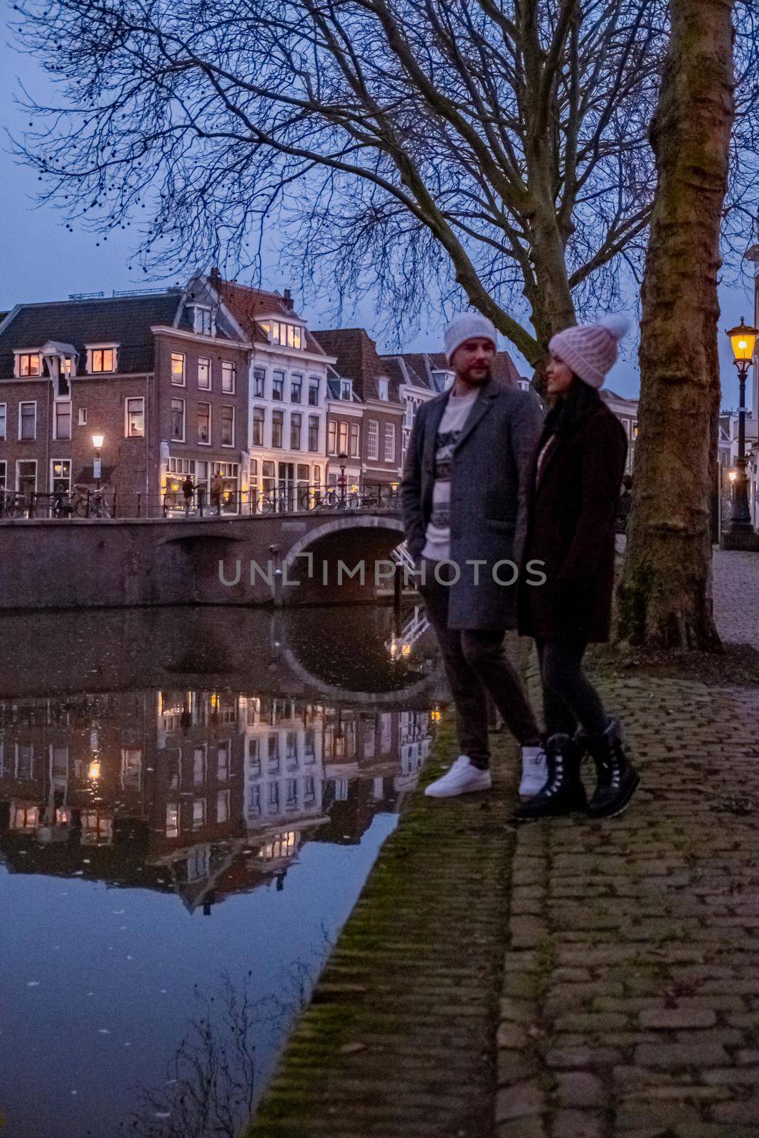 Traditional houses on the Oudegracht Old Canal in center of Utrecht, Netherlands Holland by fokkebok