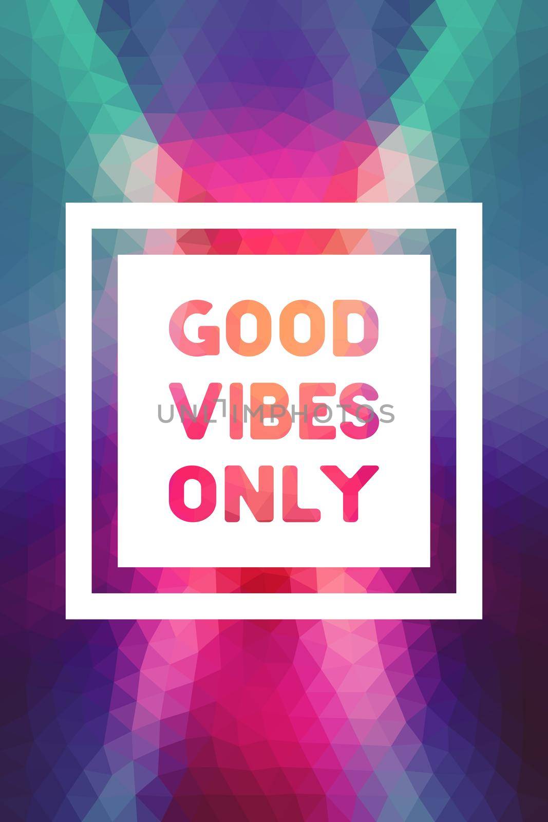 Good vibes only motivational poster 3d bold colorful retro style typography. Inspirational positive sign. Quote typographic illustration. by mrceviz