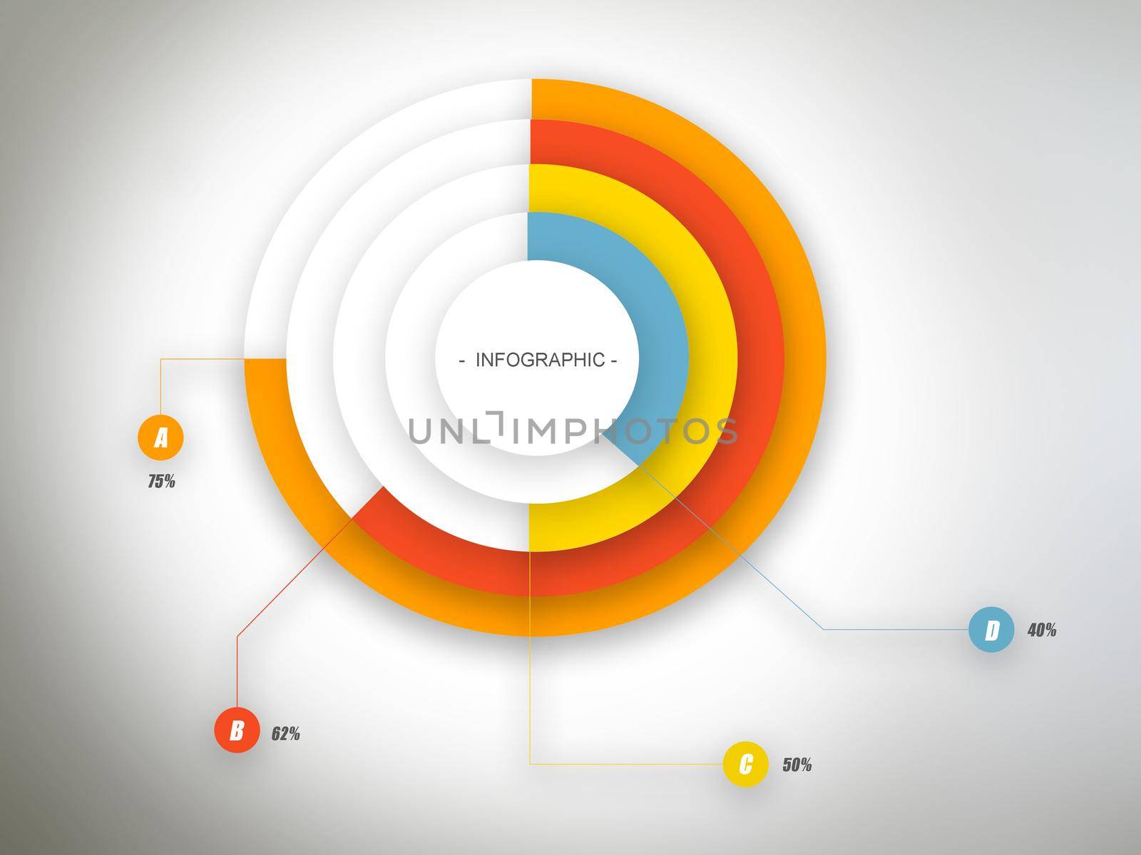 Circle business infographic chart illustration by Yoopho