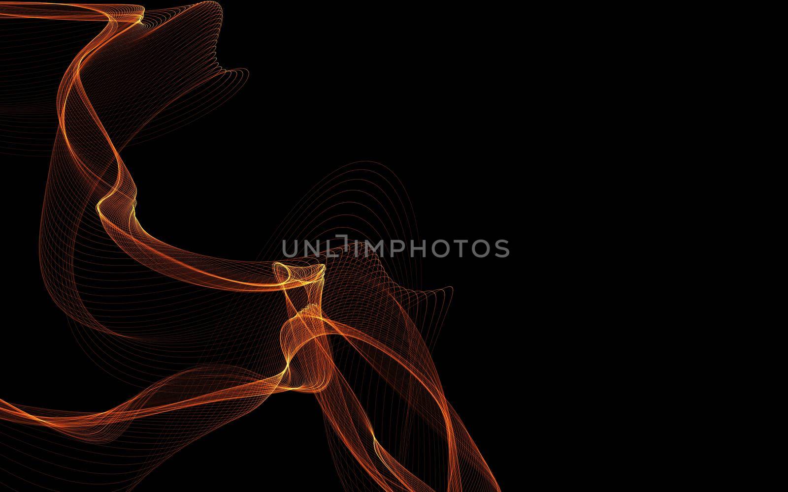 Dark abstract background with a glowing abstract waves by teerawit