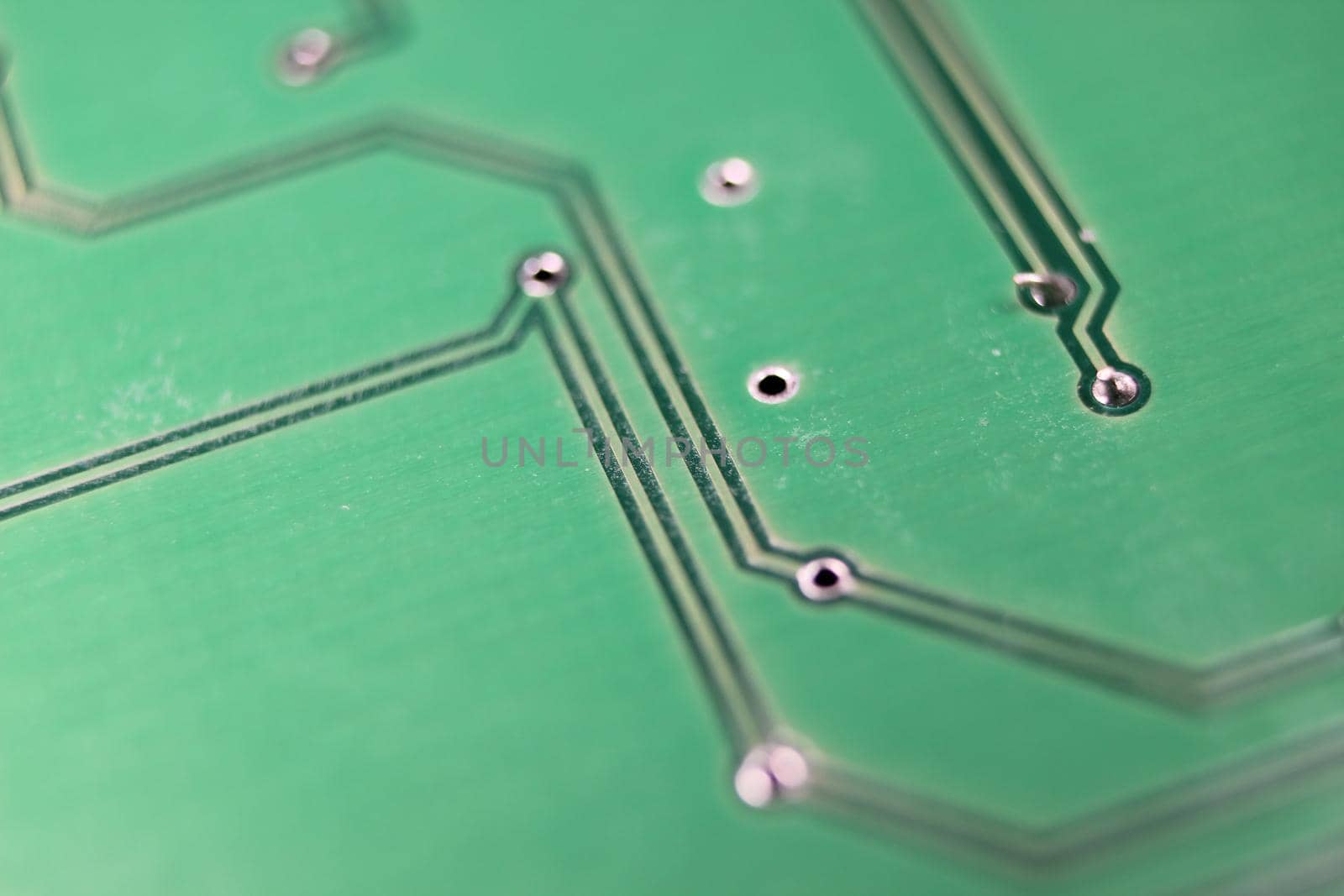 Electronic board with circuit lines and chip by Photochowk