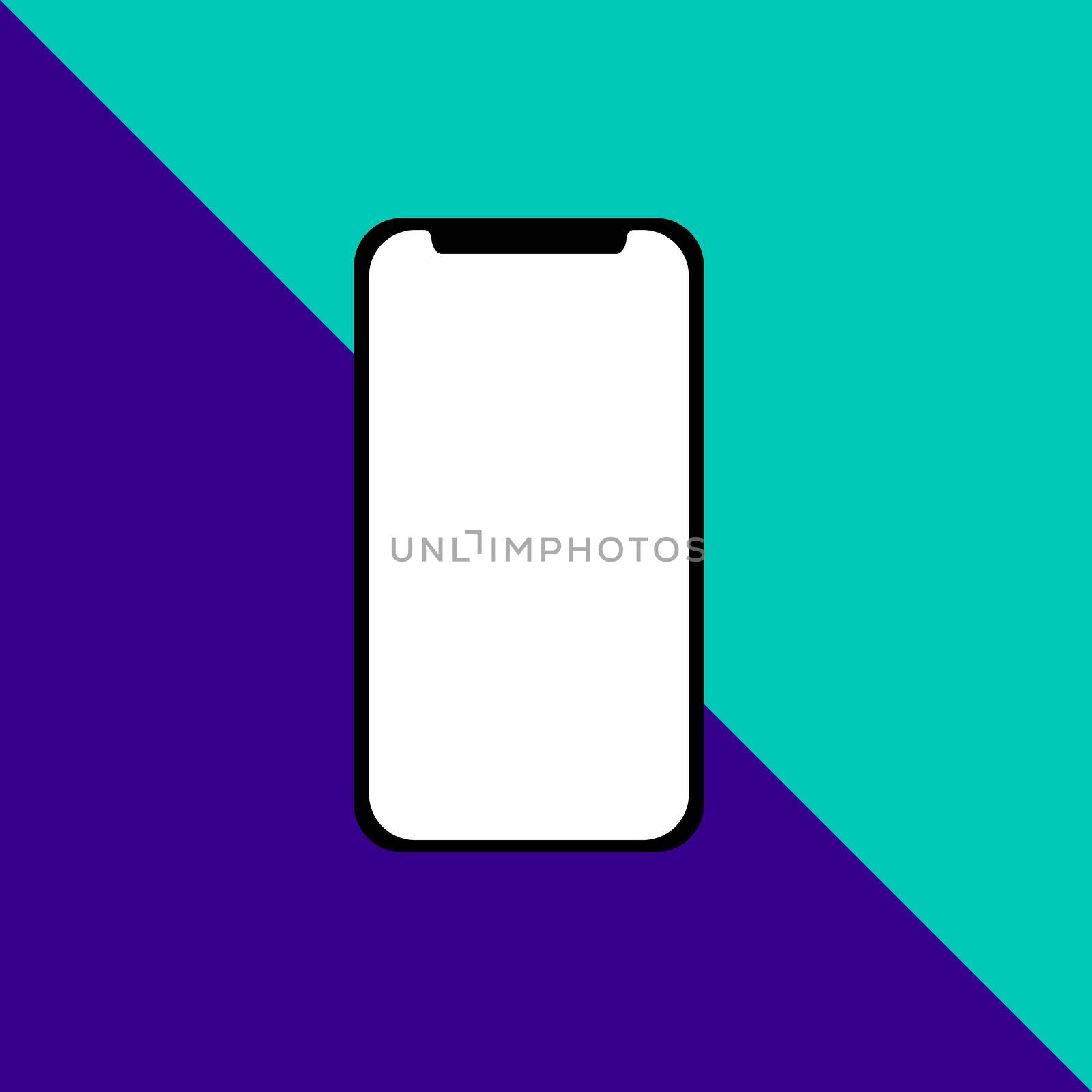 Smart phone square icon. Flat design style. Mobile phone simple silhouette. Modern, minimalist, round icon in stylish colors. Web site page and mobile app design vector element. Elegant by mrceviz
