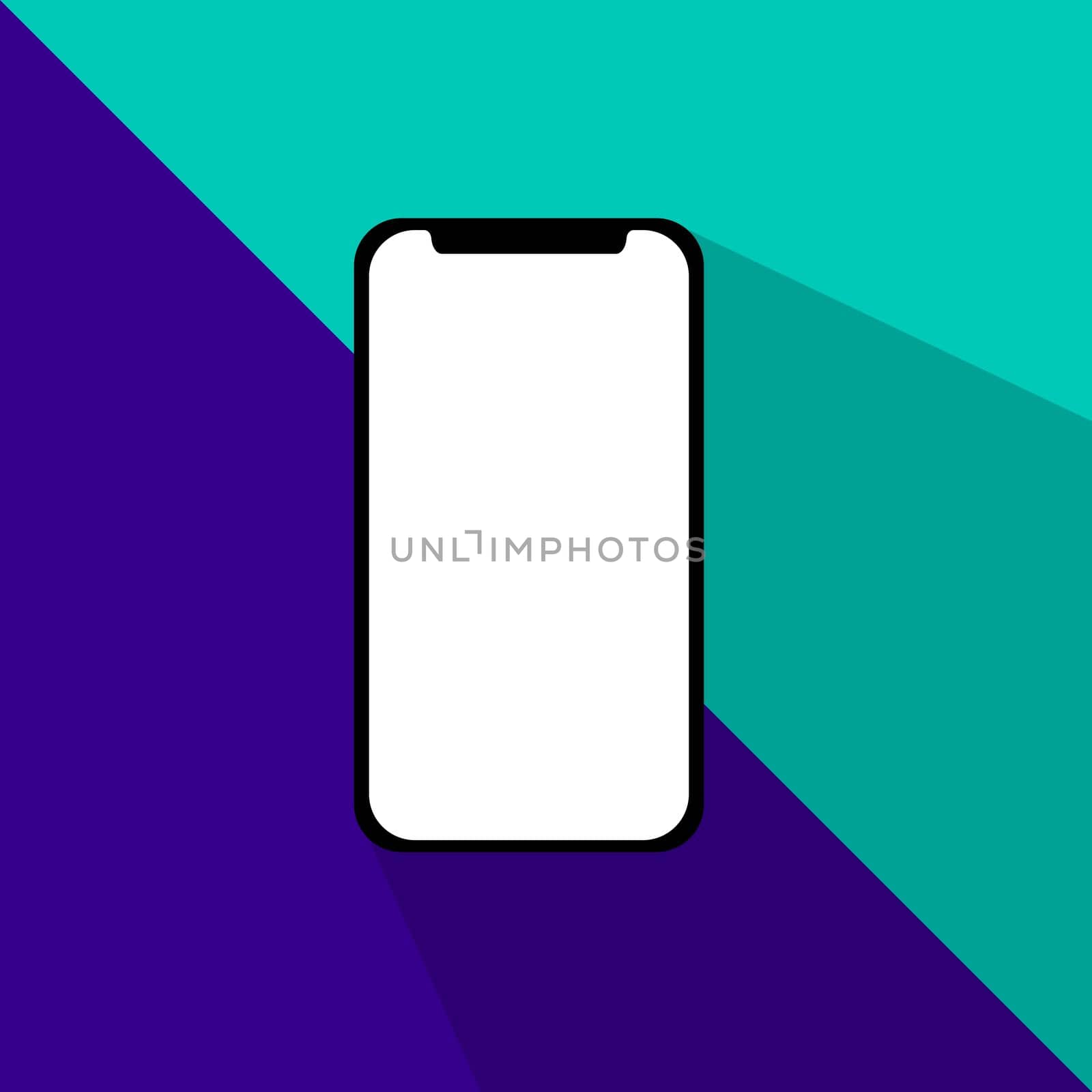 Smart phone square icon. Flat design style. Mobile phone simple silhouette. Modern, minimalist, round icon in stylish colors. Web site page and mobile app design vector element. Elegant by mrceviz