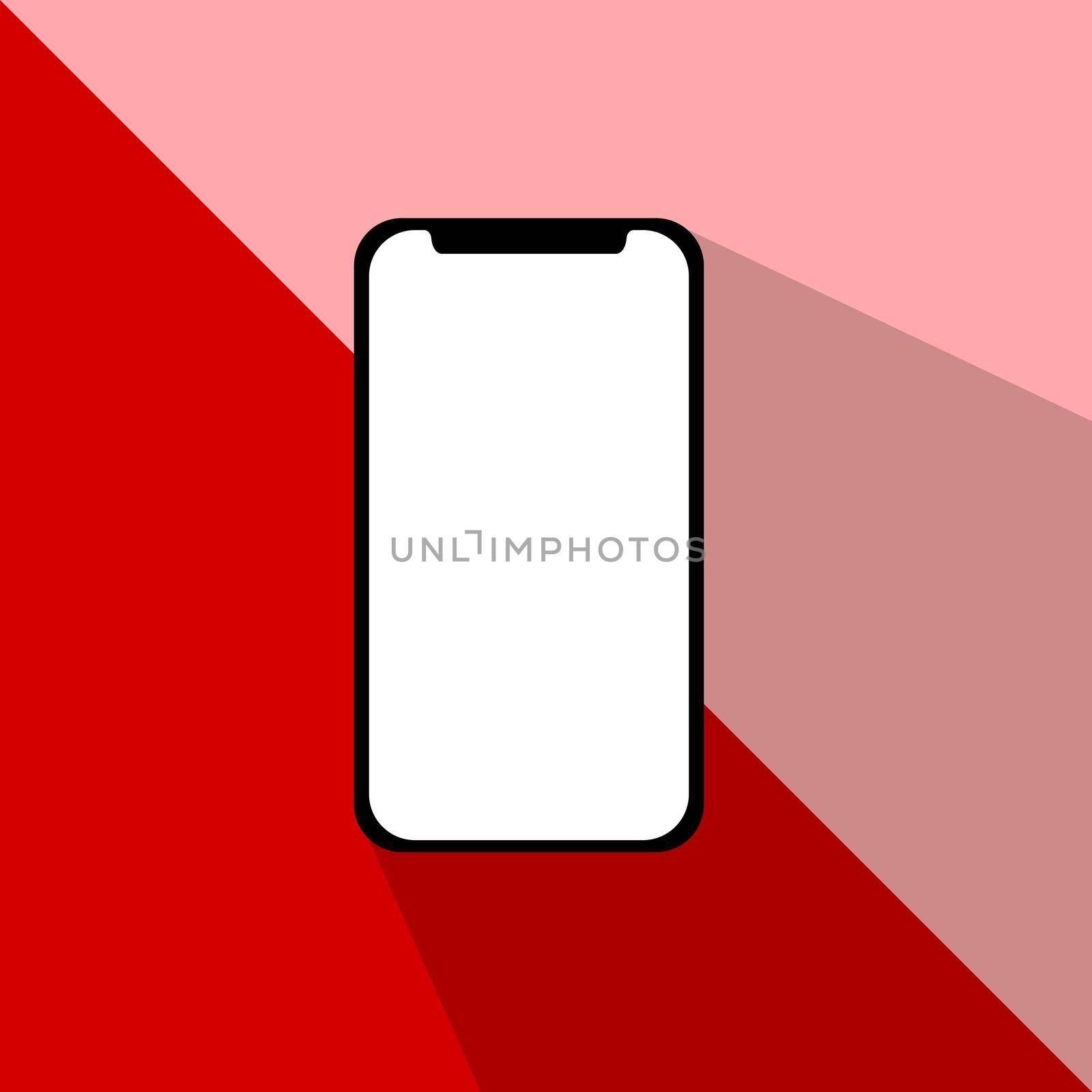 Smart phone square icon. Flat design style. Mobile phone simple silhouette. Modern, minimalist, round icon in stylish colors. Web site page and mobile app design vector element. Elegant by mrceviz