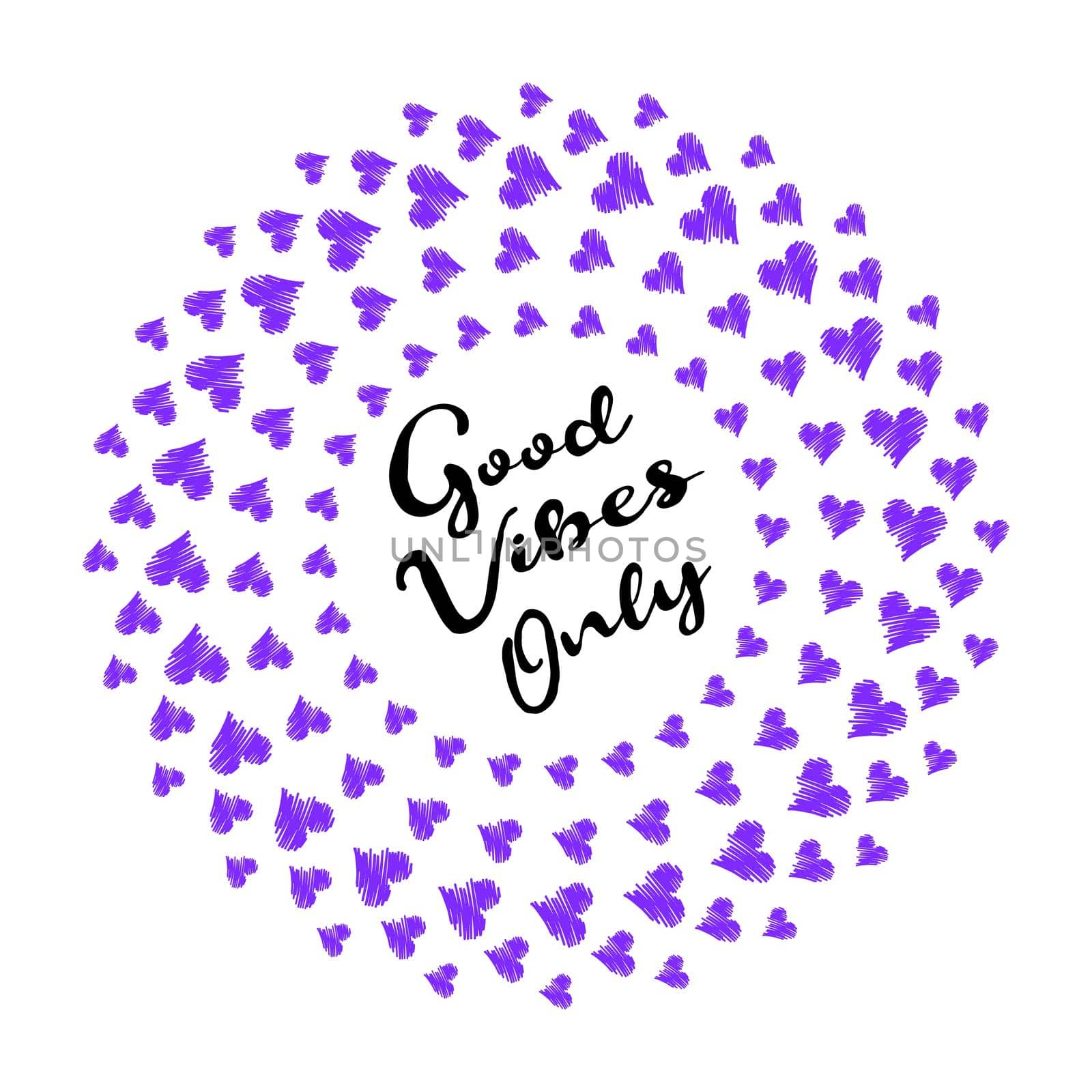 Good Vibes Only Text With Wavy Background. Motivational quote. Papercut design. Home decoration printable