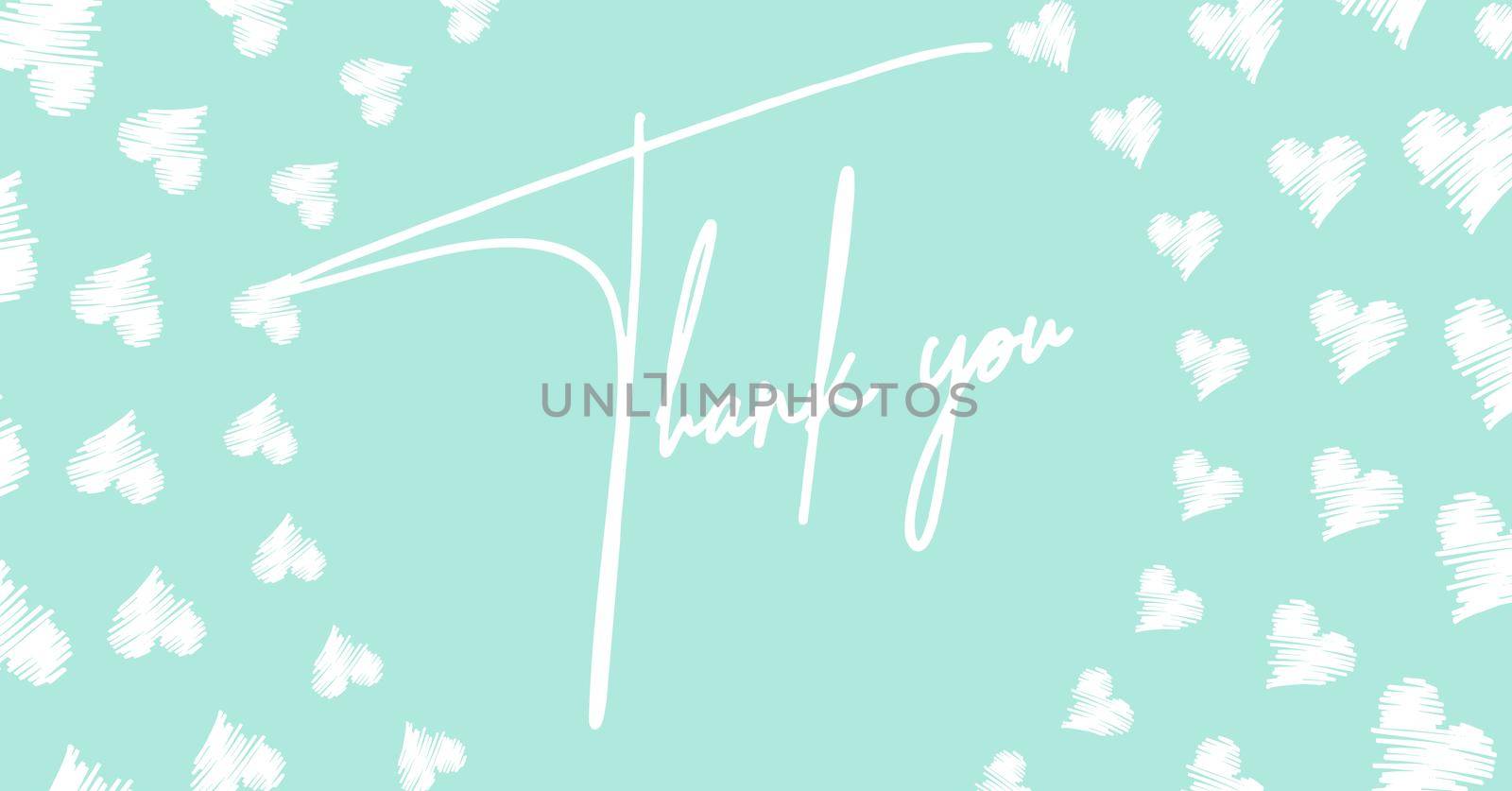 Thank You card with hearts.