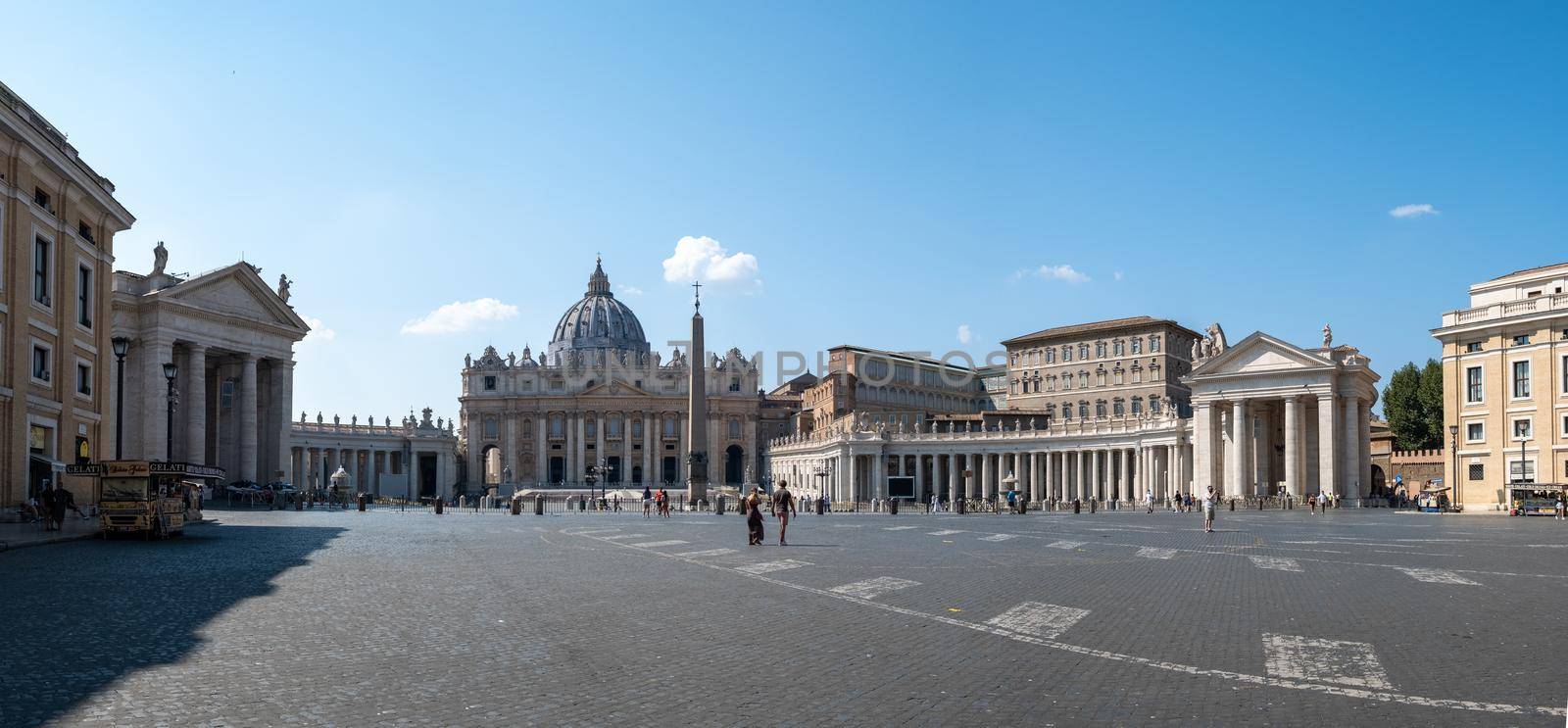 St. Peter's Basilica in the morning from Via della Conciliazione in Rome. Vatican City Rome Italy. Rome architecture and landmark. St. Peter's cathedral in Rome. Italian Renaissance church. by fokkebok