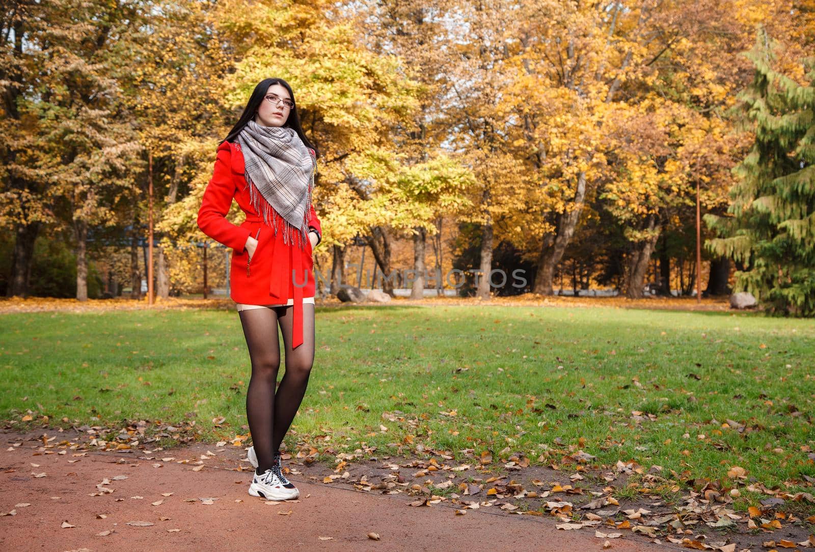 young girl in a red coat by raddnatt