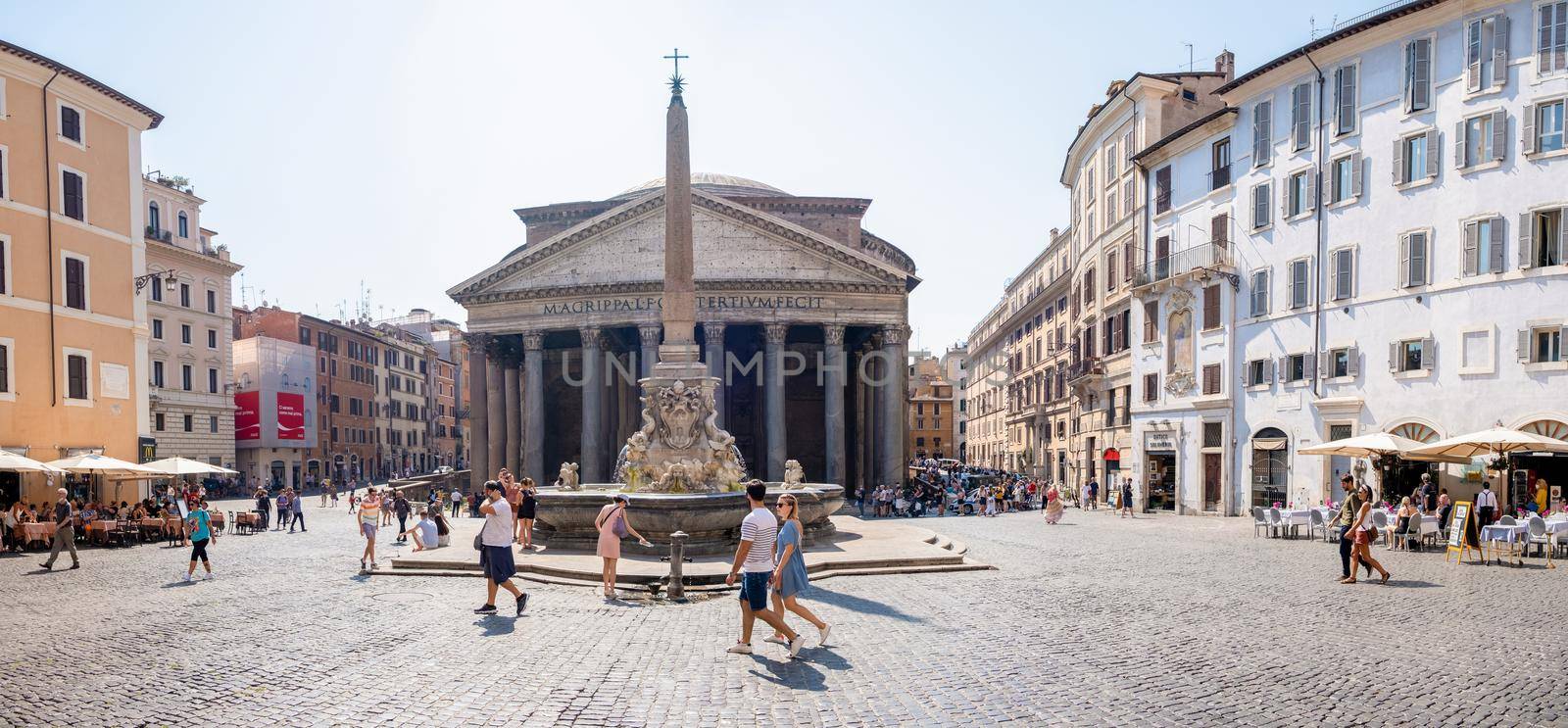Rome Italy September 2020, view of Pantheon in the morning. Rome. Italy by fokkebok