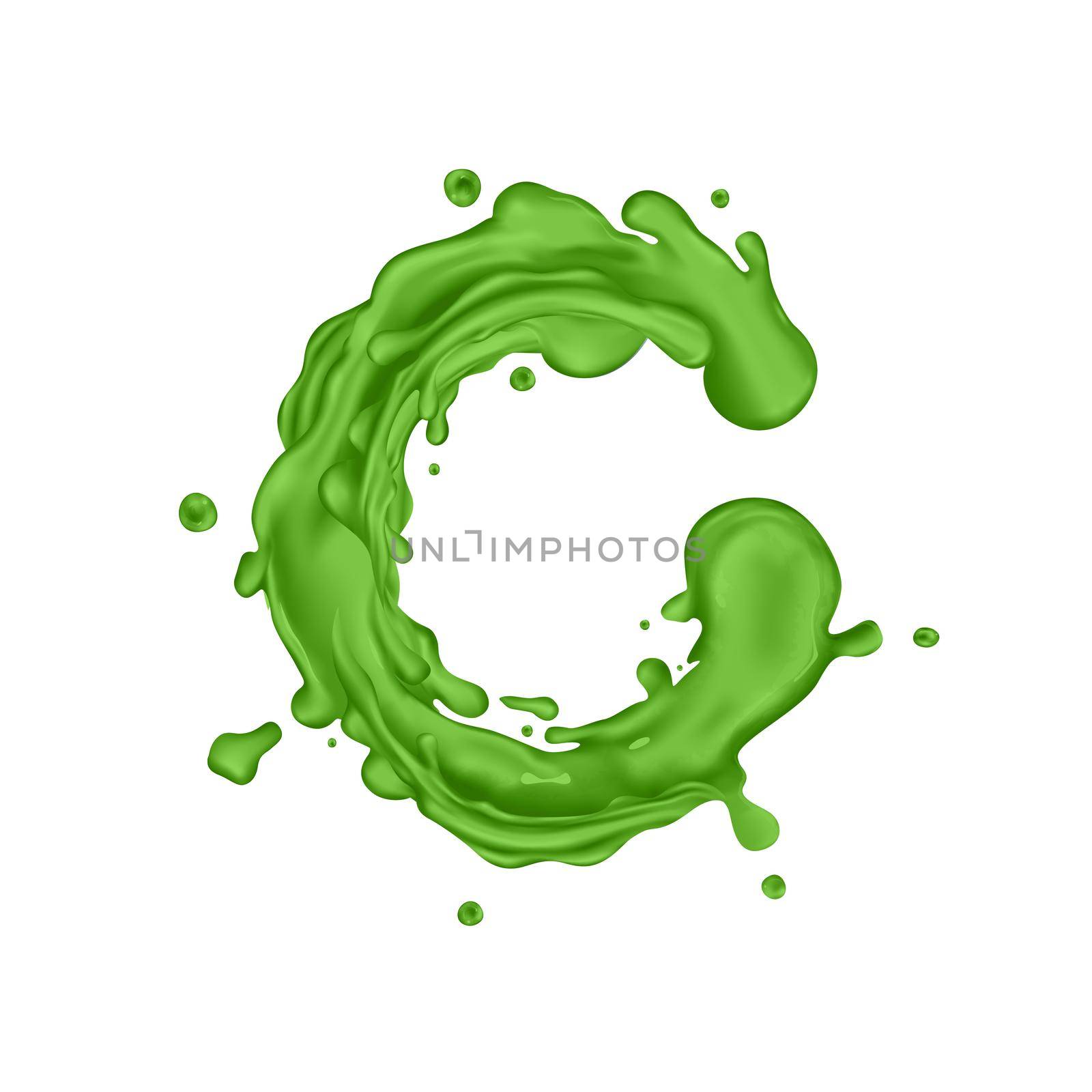 Green juice splash circle on a white background by ConceptCafe