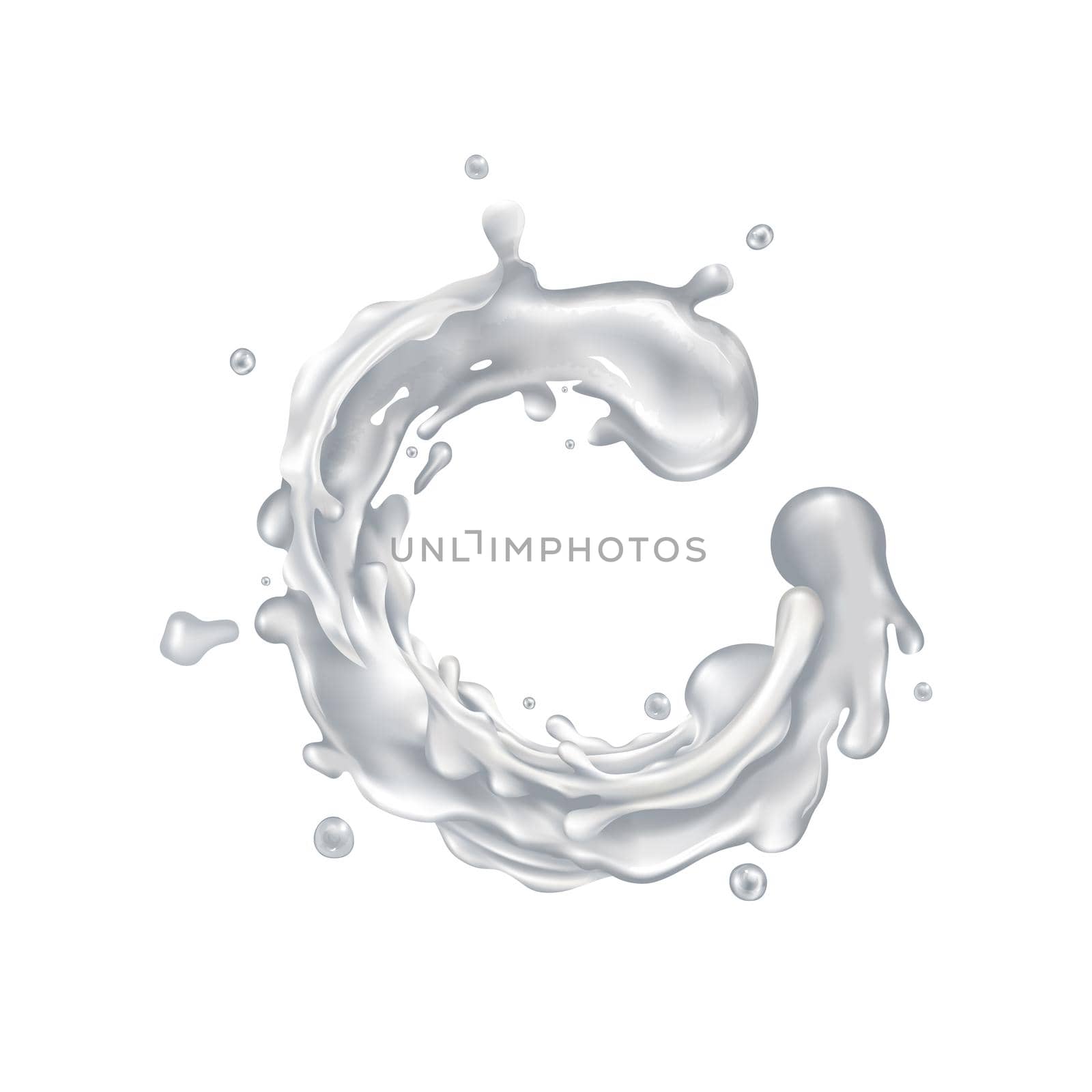 Milk splash circle on a white background by ConceptCafe