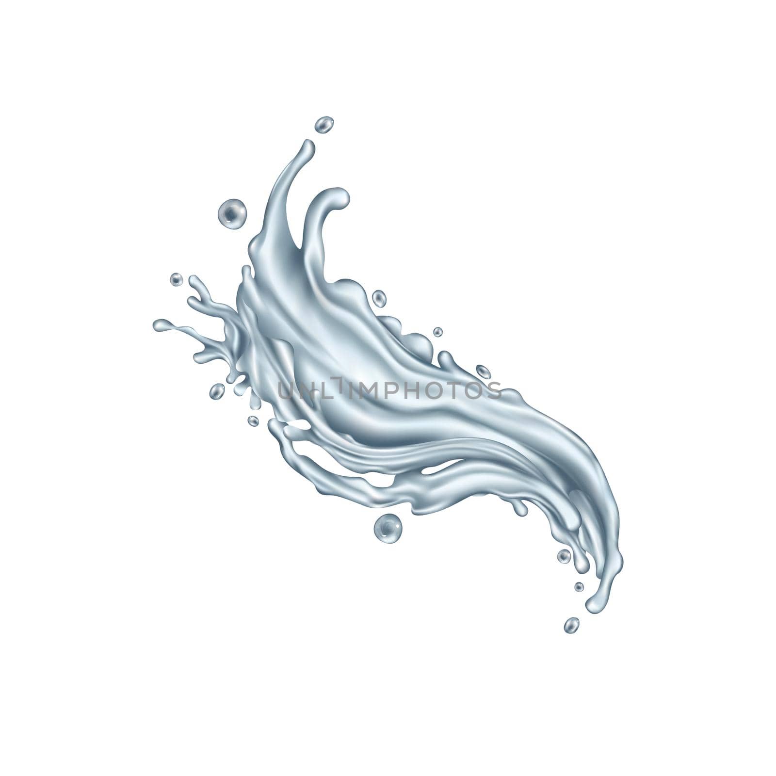 Clear water splash on a white background by ConceptCafe